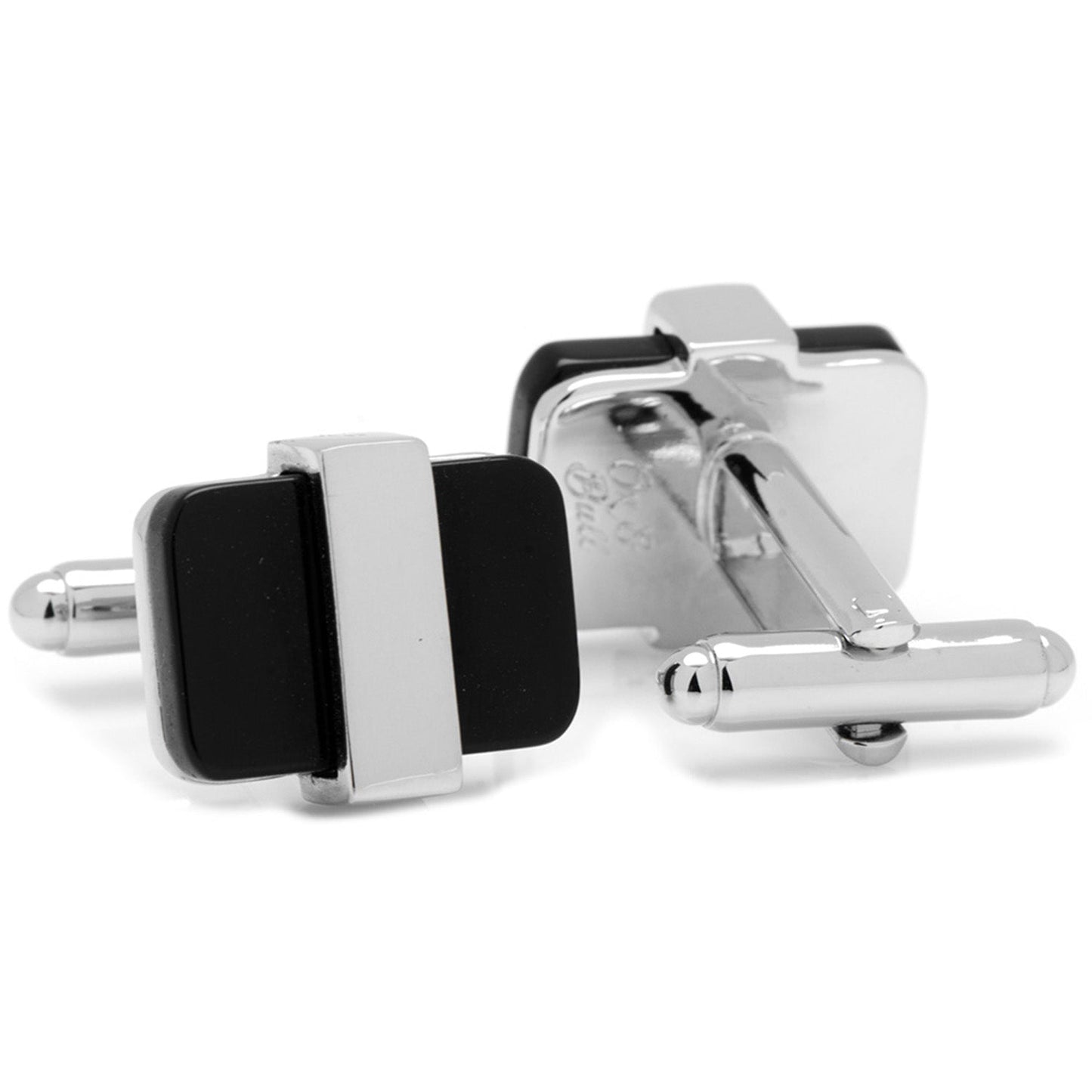 Silver Wrapped Onyx Cufflinks - Concordia Style Boutique