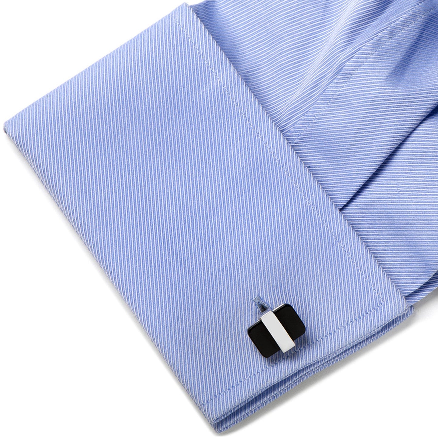 Silver Wrapped Onyx Cufflinks - Concordia Style Boutique