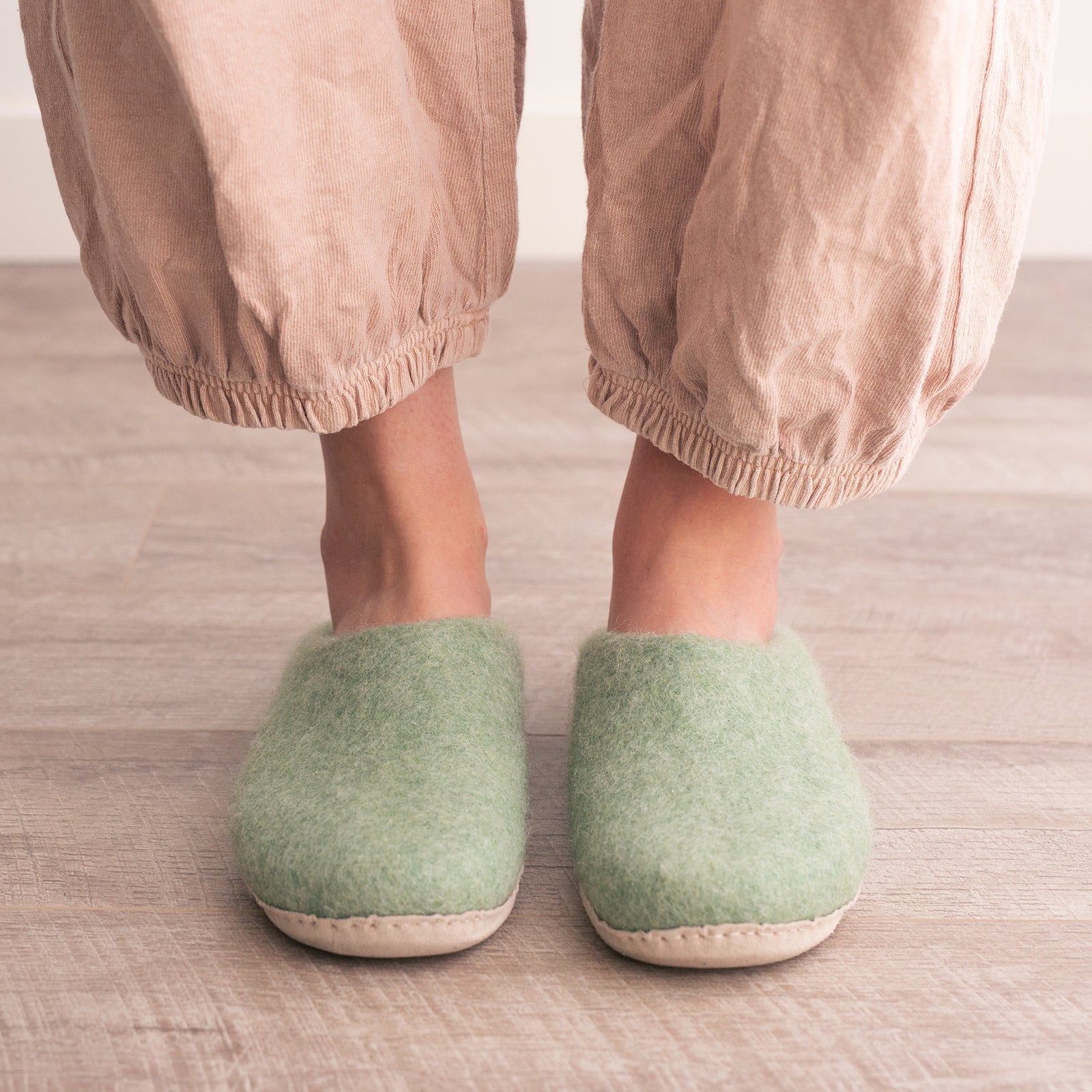 Eucalyptus Green | Luxury Organic Merino Wool Slippers - Concordia Style Boutique