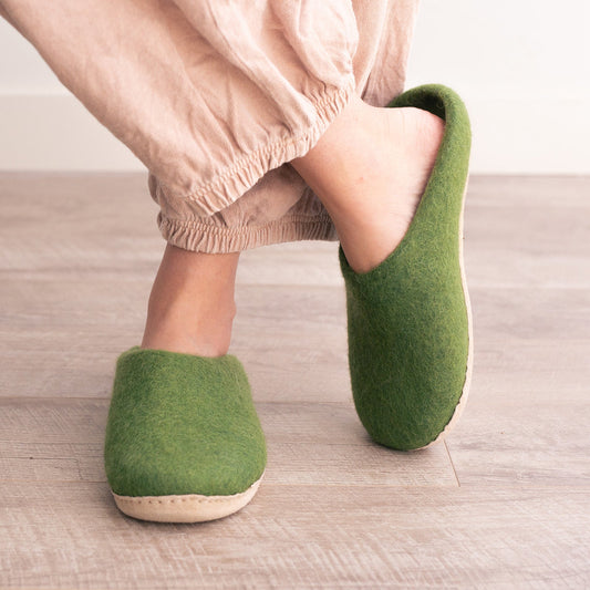 Forest Green | Luxury Organic Merino Wool Slippers - Concordia Style Boutique