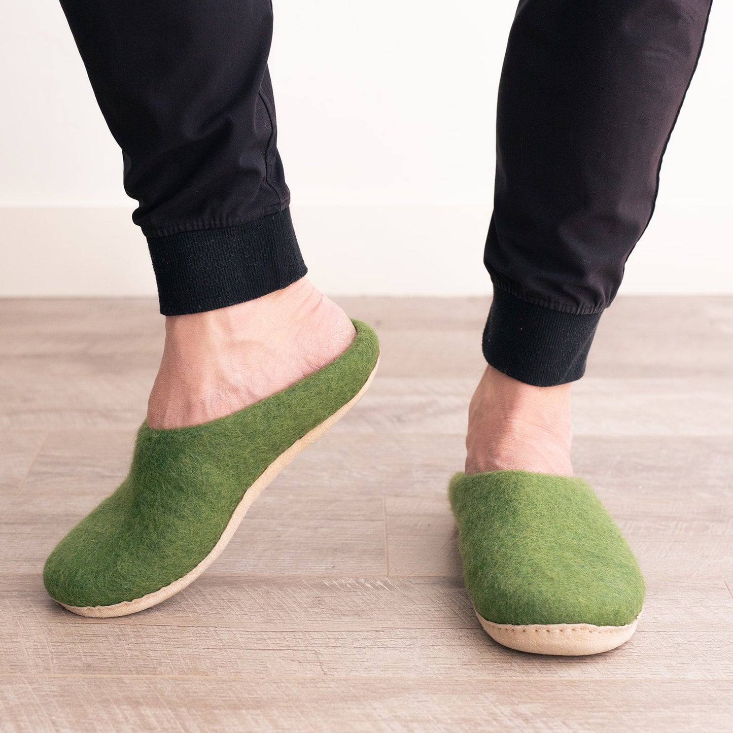 Forest Green | Mens Organic Merino Wool Slippers - Concordia Style Boutique