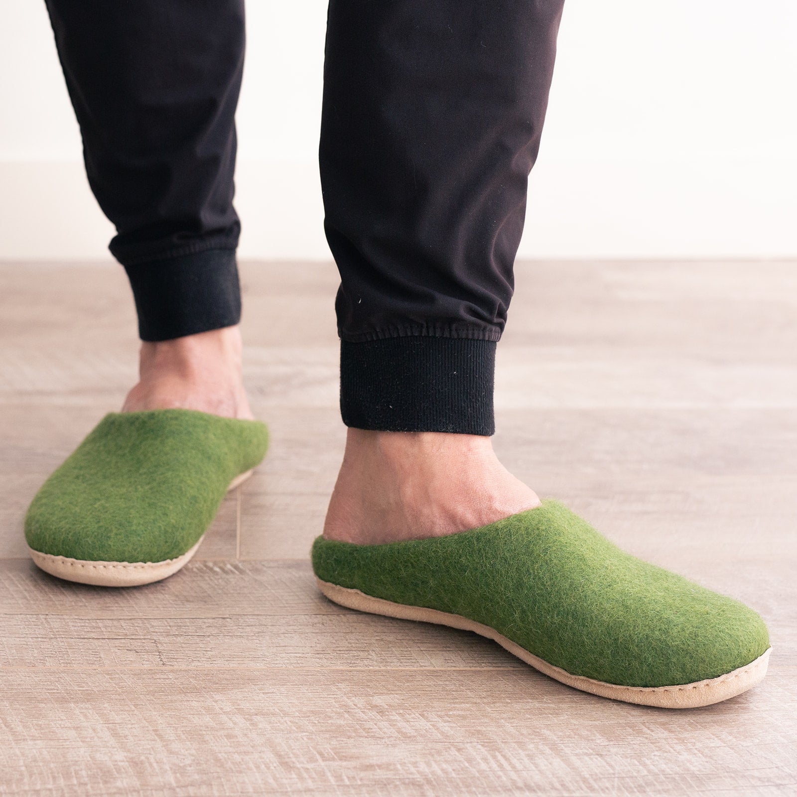 Forest Green | Mens Organic Merino Wool Slippers - Concordia Style Boutique