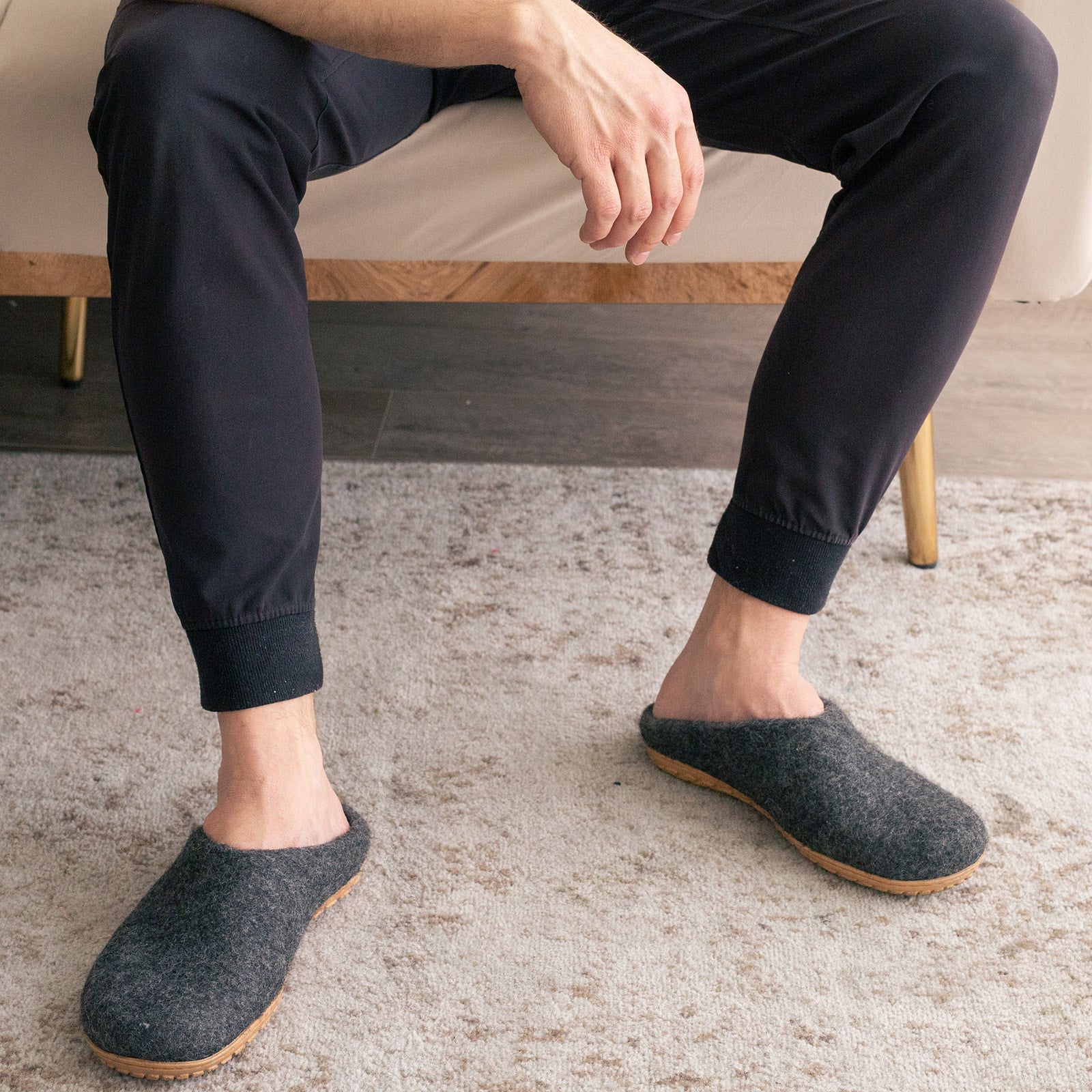 Stone Gray | Mens Organic Merino Wool Slippers - Concordia Style Boutique