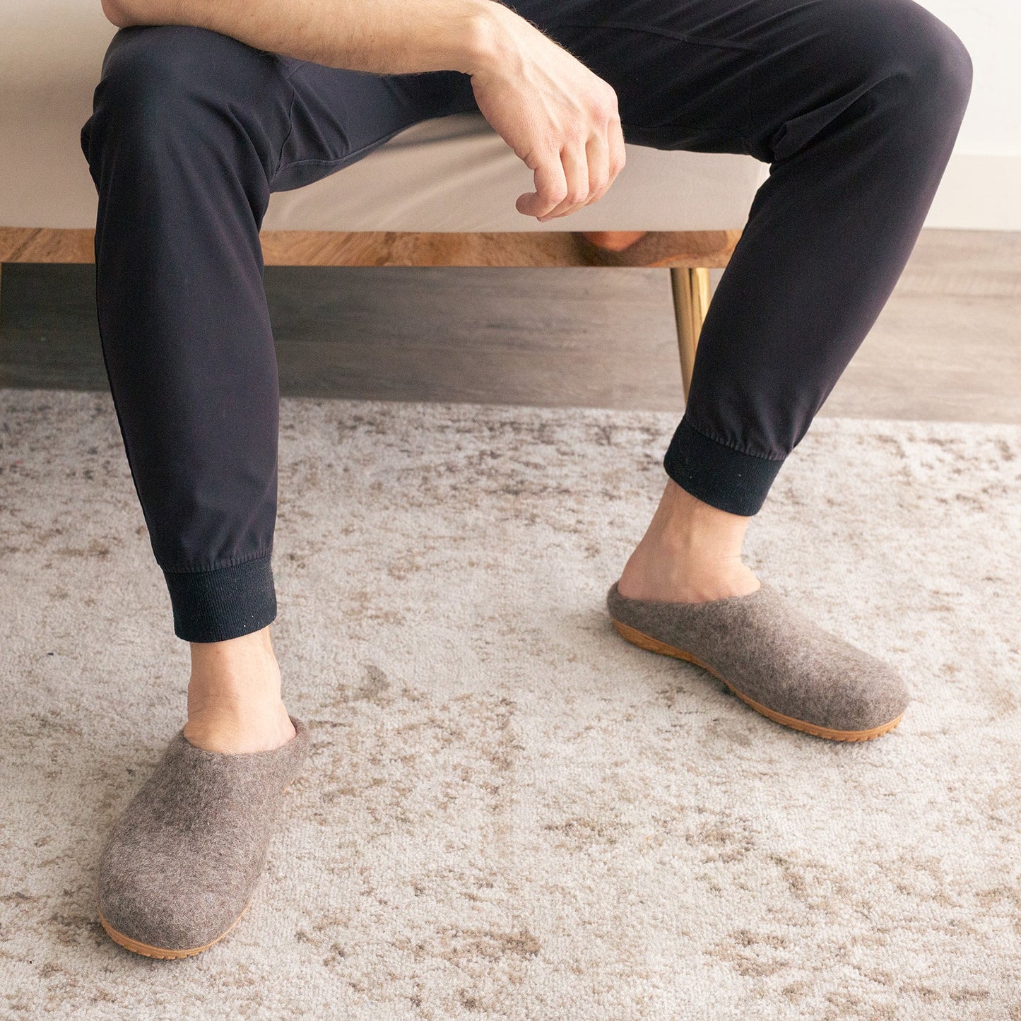 Earth Brown | Mens Organic Merino Wool Slippers - Concordia Style Boutique