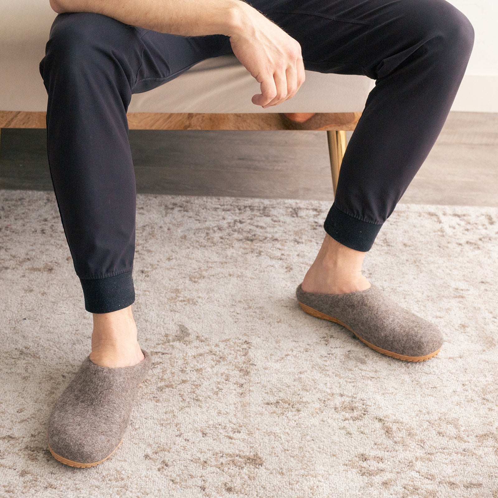 Earth Brown | Mens Organic Merino Wool Slippers - Concordia Style Boutique