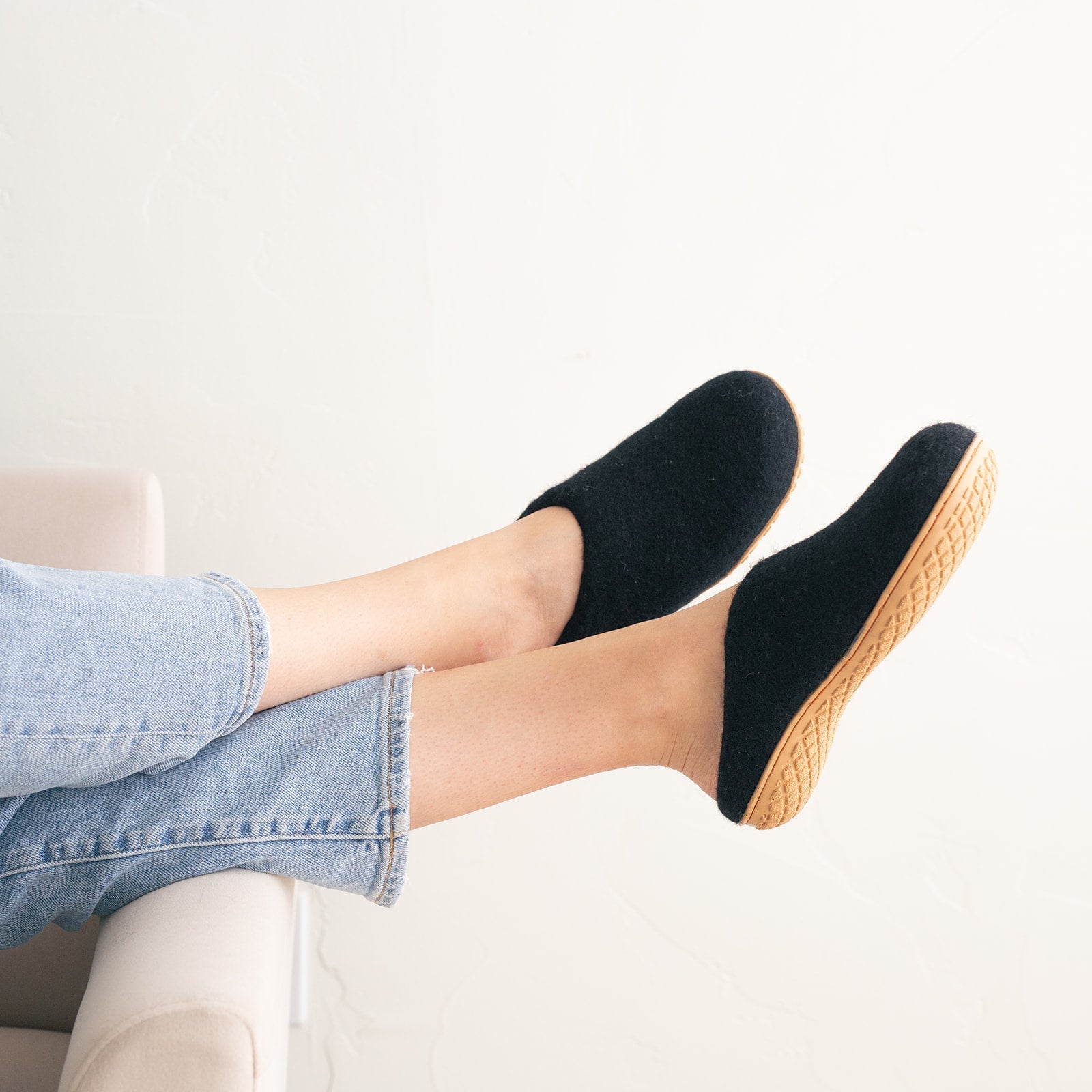 Night Black | Luxury Organic Merino Wool Slippers - Concordia Style Boutique