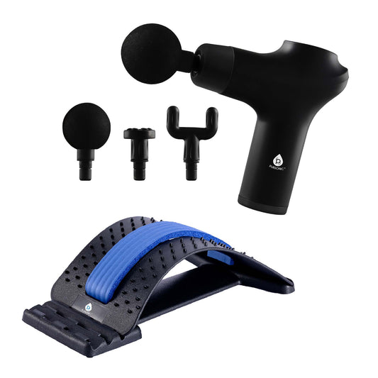 Pursonic Relax & Restore Bundle: Multi-Level Back Stretcher & 3-Speed Massage Gun - Concordia Style Boutique