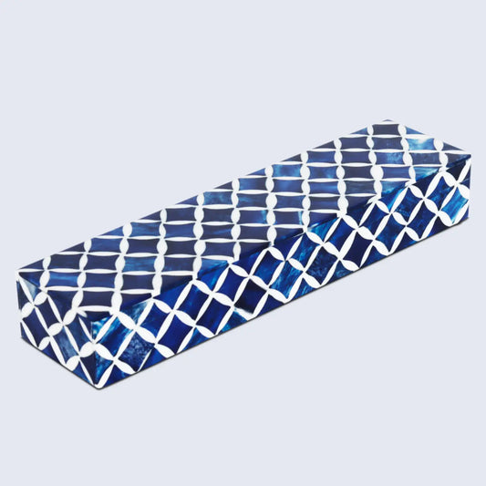 Star Pattern Bone & Resin Inlay Decorative Storage Box – Blue - Concordia Style Boutique