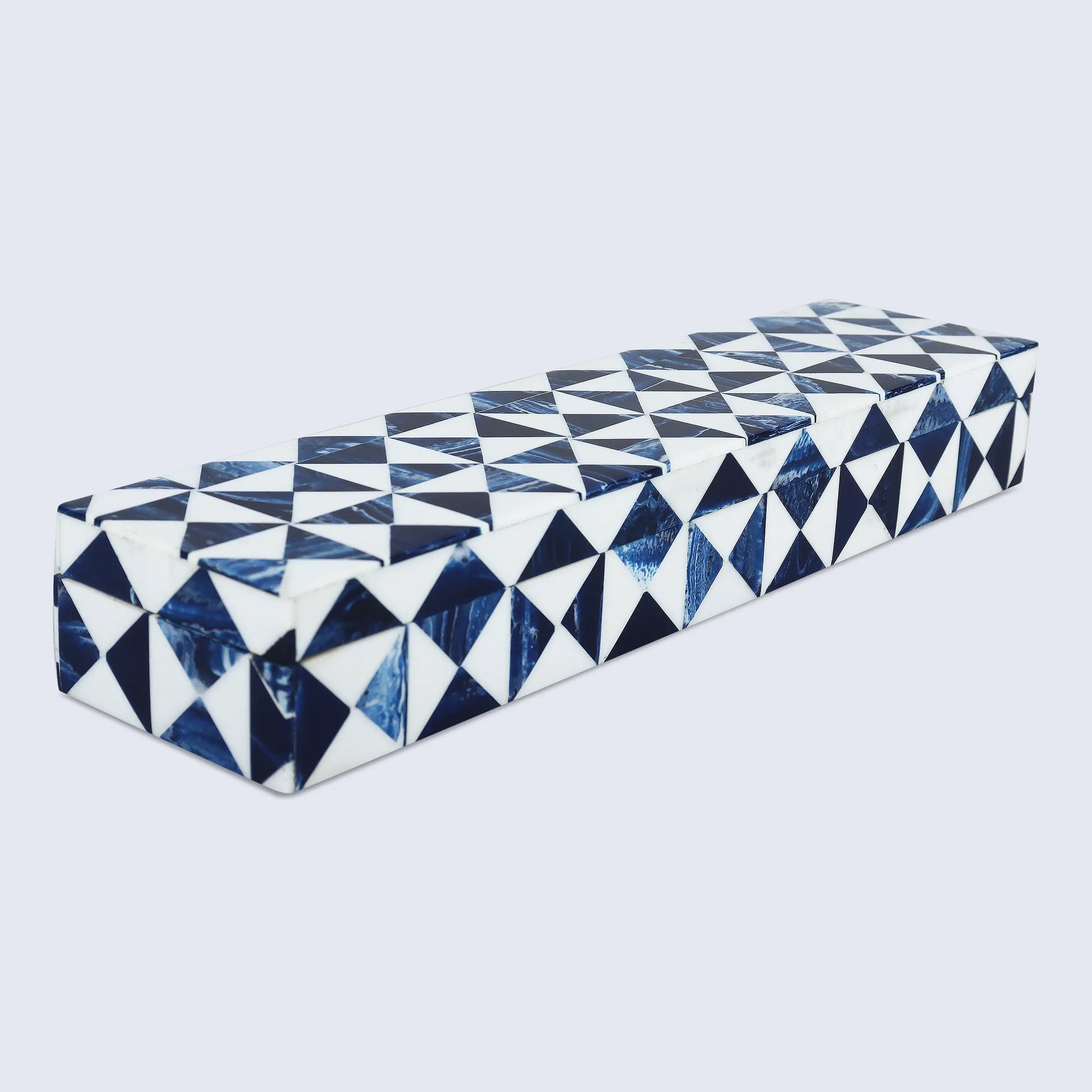 Marquet Indigo Resin Inlay Decorative Storage Box - Concordia Style Boutique