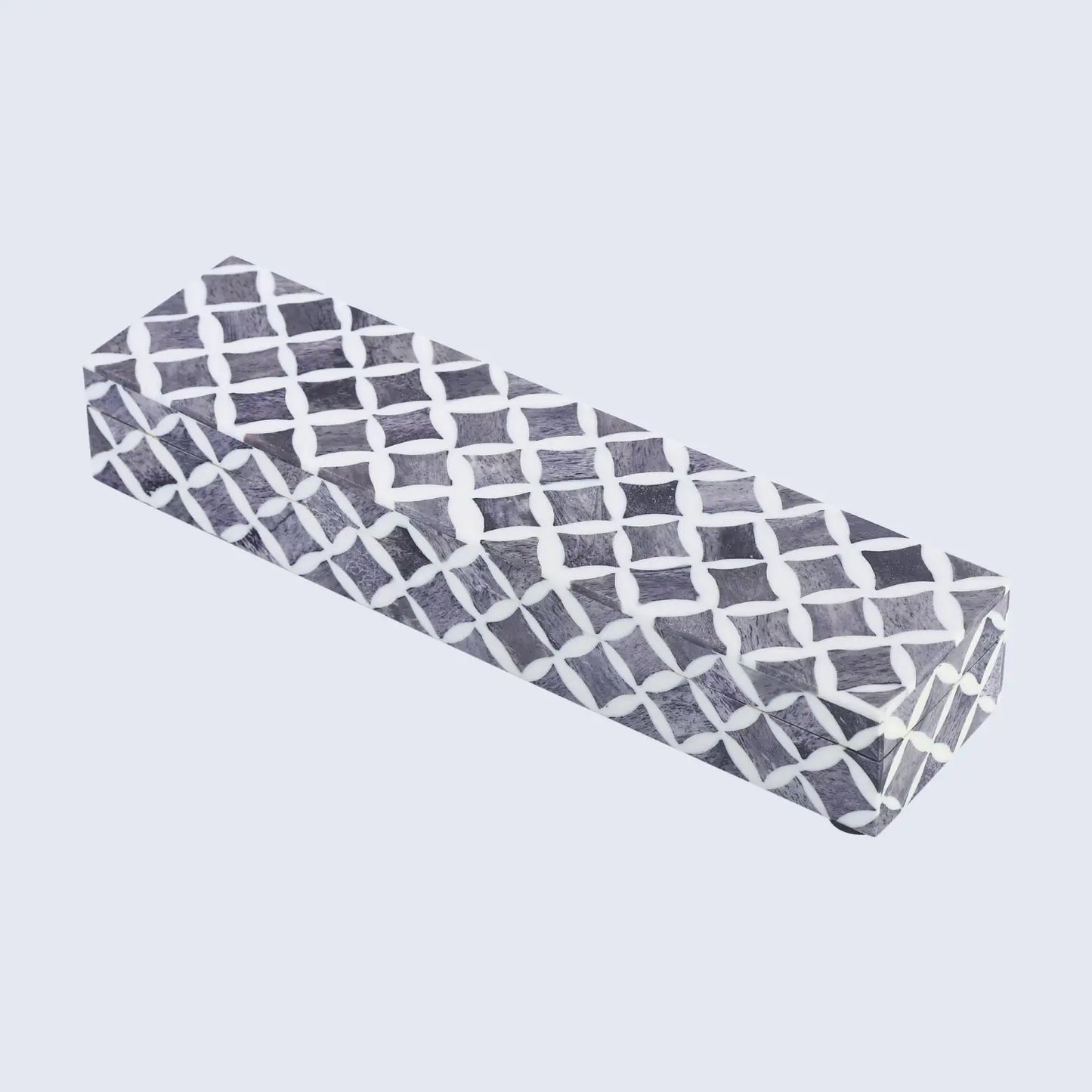 Star Pattern Bone & Resin Inlay Decorative Storage Box – Grey - Concordia Style Boutique