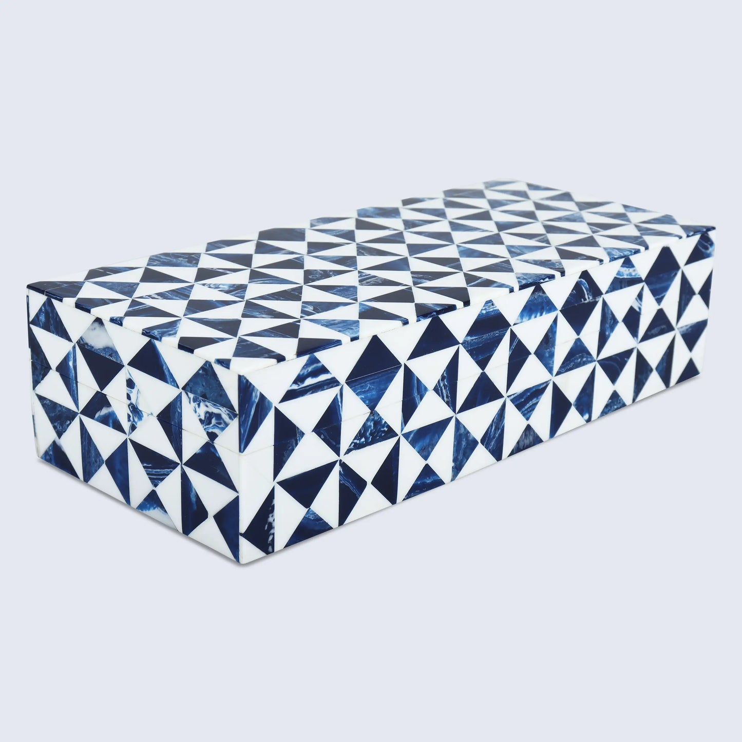Marquet Indigo Resin Inlay Decorative Storage Box - Concordia Style Boutique