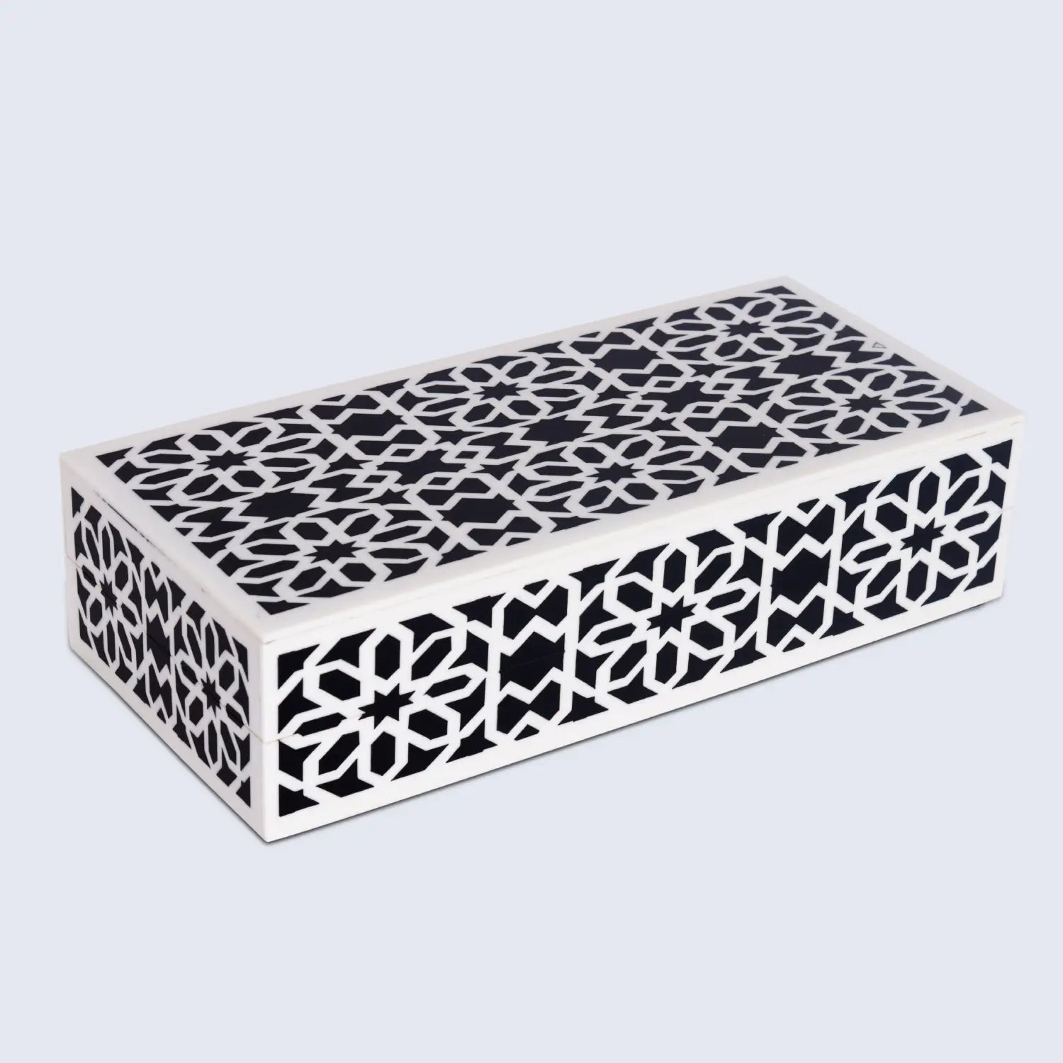 Decorative Storage Box Shiraz Resin Inlay in 7 Sizes, Black & White - Concordia Style Boutique