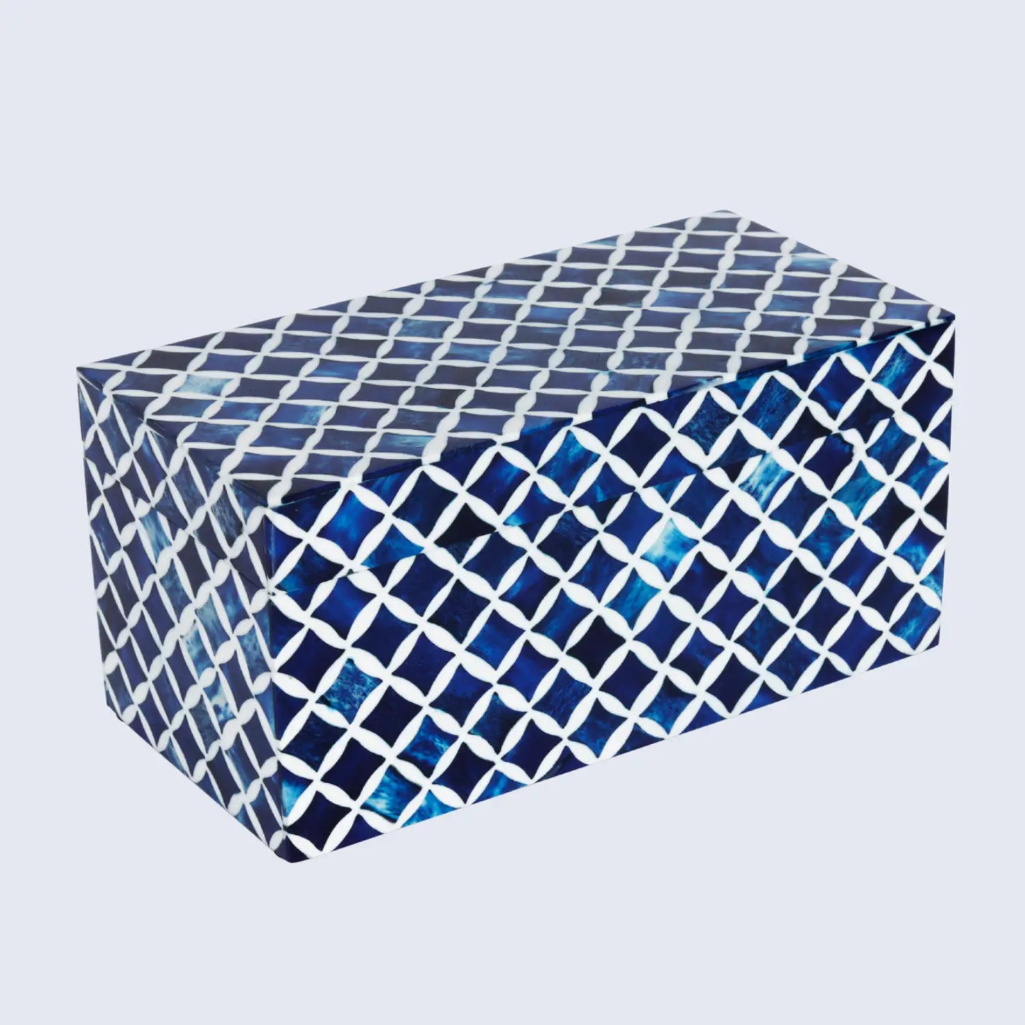 Star Pattern Bone & Resin Inlay Decorative Storage Box – Blue - Concordia Style Boutique