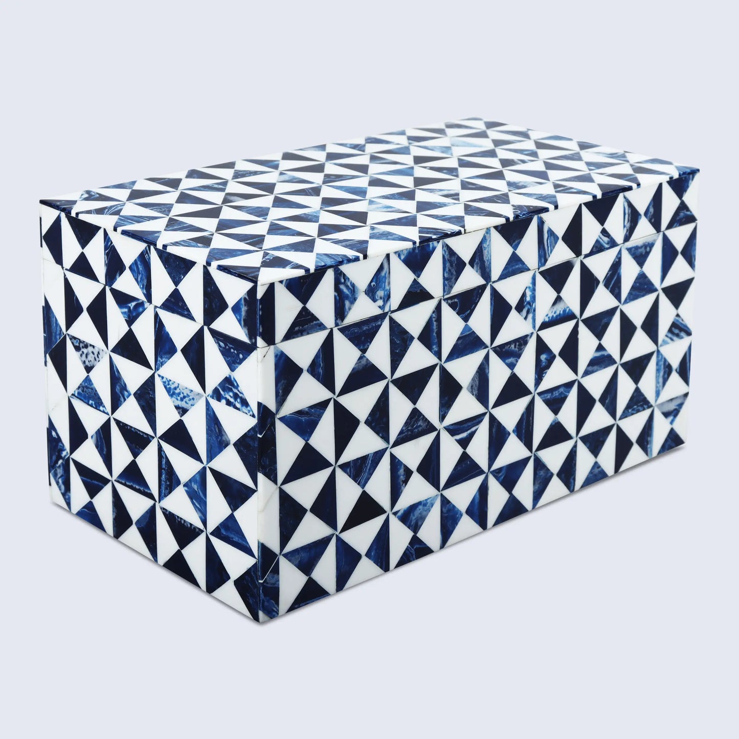 Marquet Indigo Resin Inlay Decorative Storage Box - Concordia Style Boutique