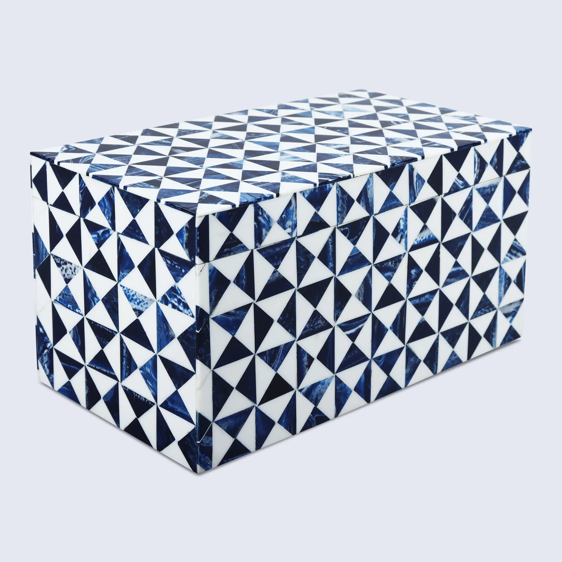 Marquet Indigo Resin Inlay Decorative Storage Box - Concordia Style Boutique