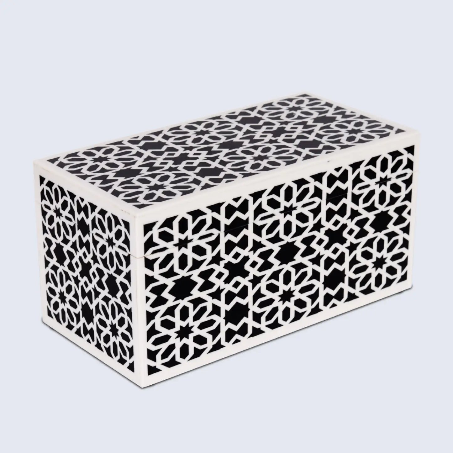 Decorative Storage Box Shiraz Resin Inlay in 7 Sizes, Black & White - Concordia Style Boutique