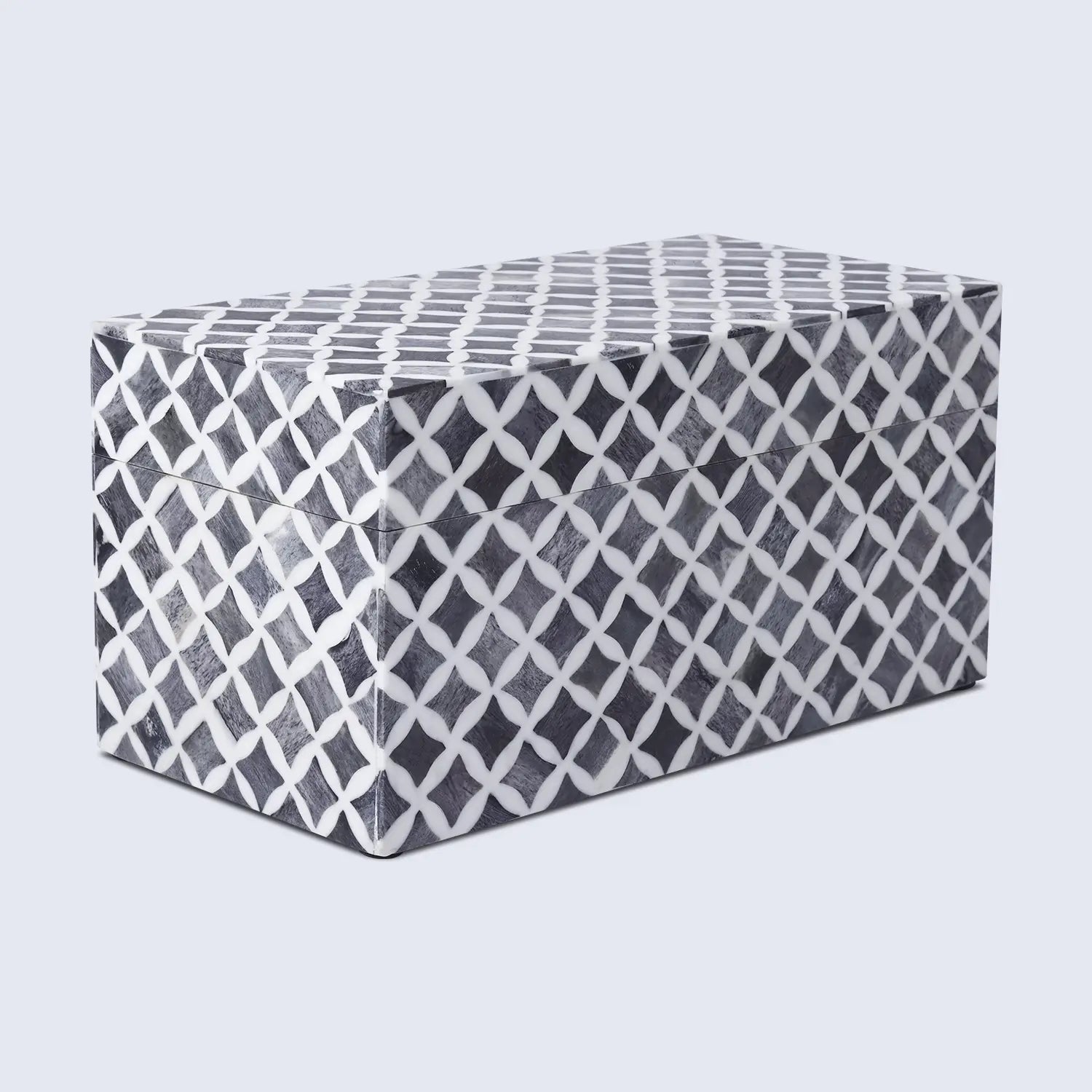 Star Pattern Bone & Resin Inlay Decorative Storage Box – Grey - Concordia Style Boutique