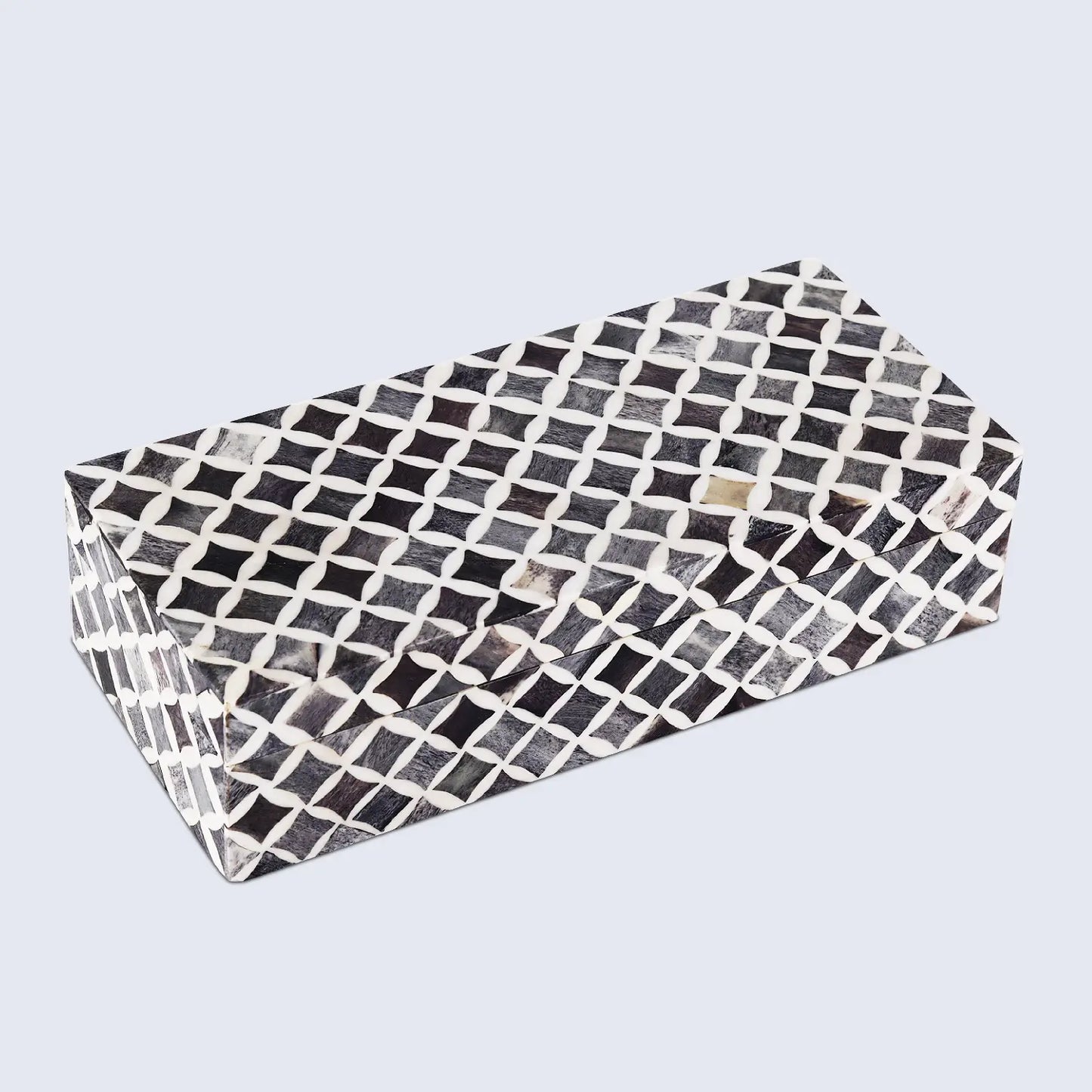 Star Pattern Bone & Resin Inlay Decorative Storage Box – Grey - Concordia Style Boutique