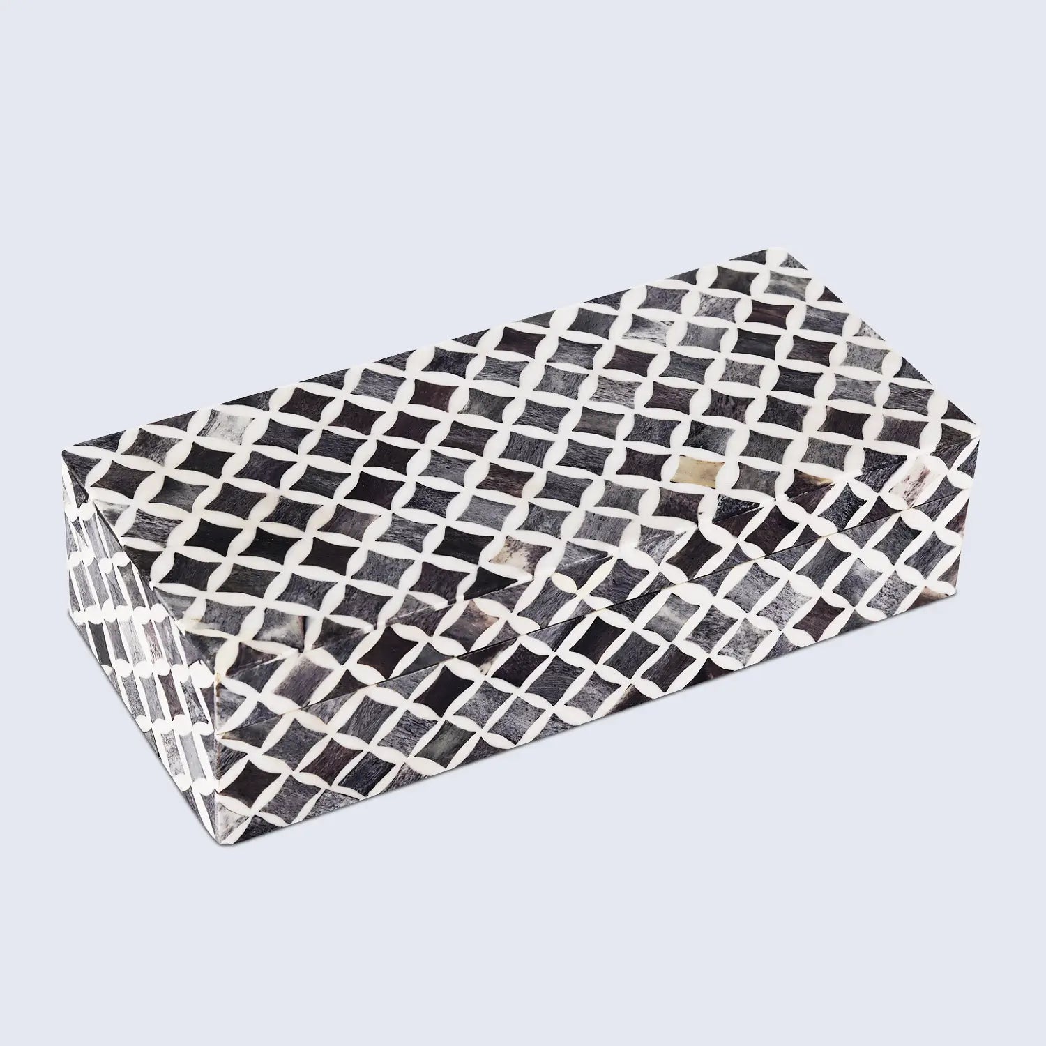 Star Pattern Bone & Resin Inlay Decorative Storage Box – Grey - Concordia Style Boutique