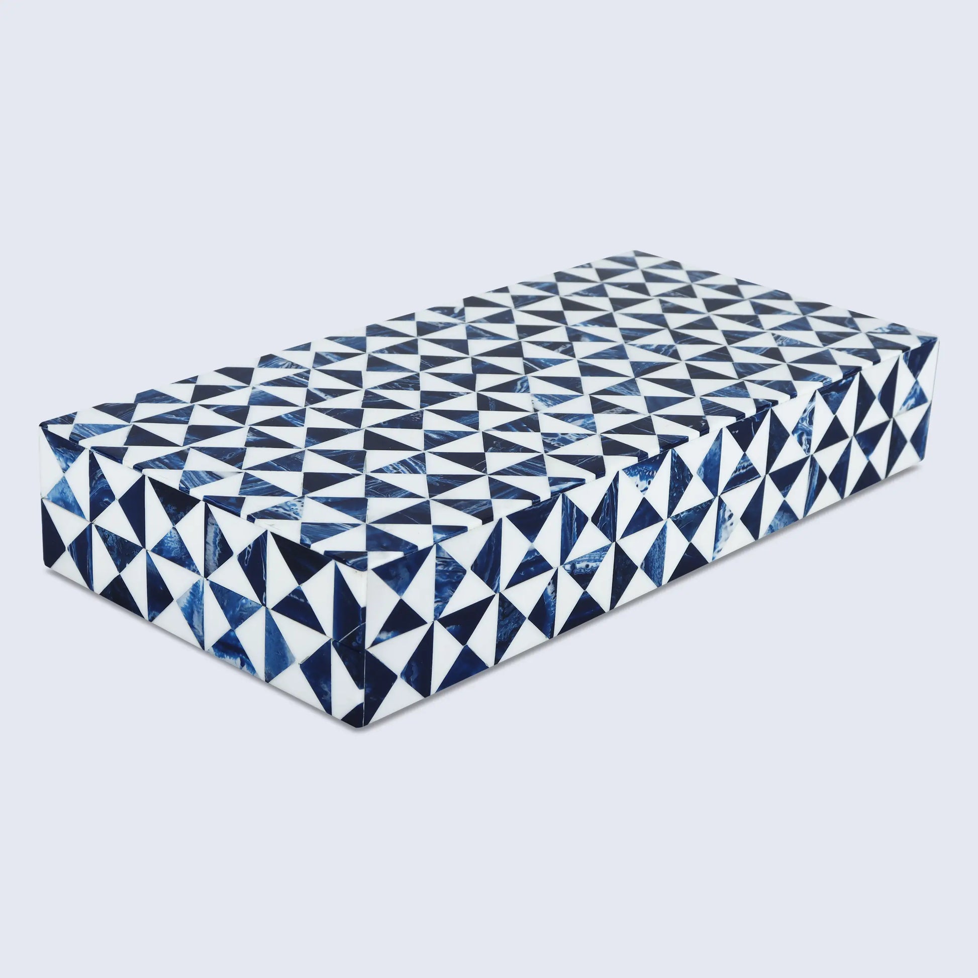 Marquet Indigo Resin Inlay Decorative Storage Box - Concordia Style Boutique