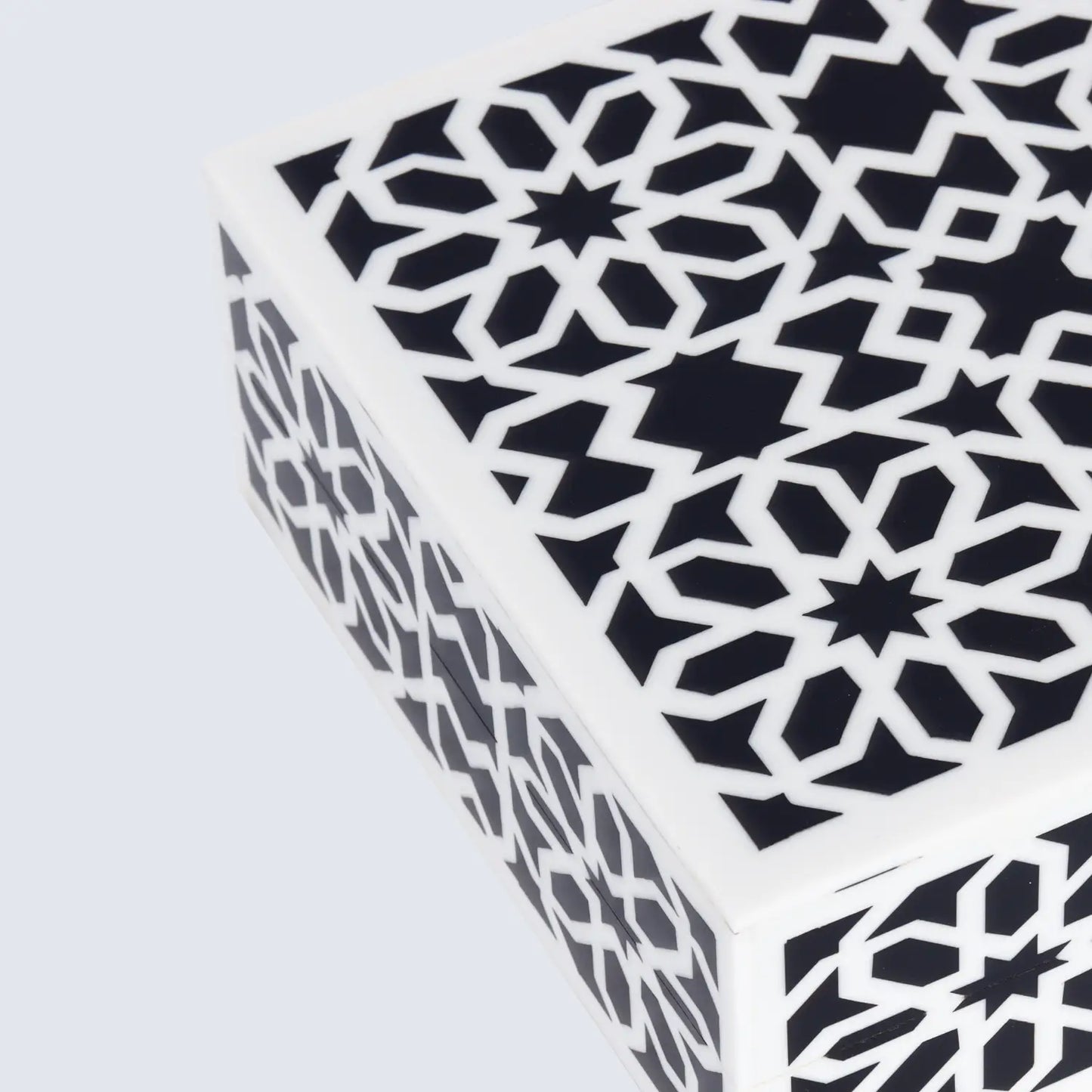 Decorative Storage Box Shiraz Resin Inlay in 7 Sizes, Black & White - Concordia Style Boutique