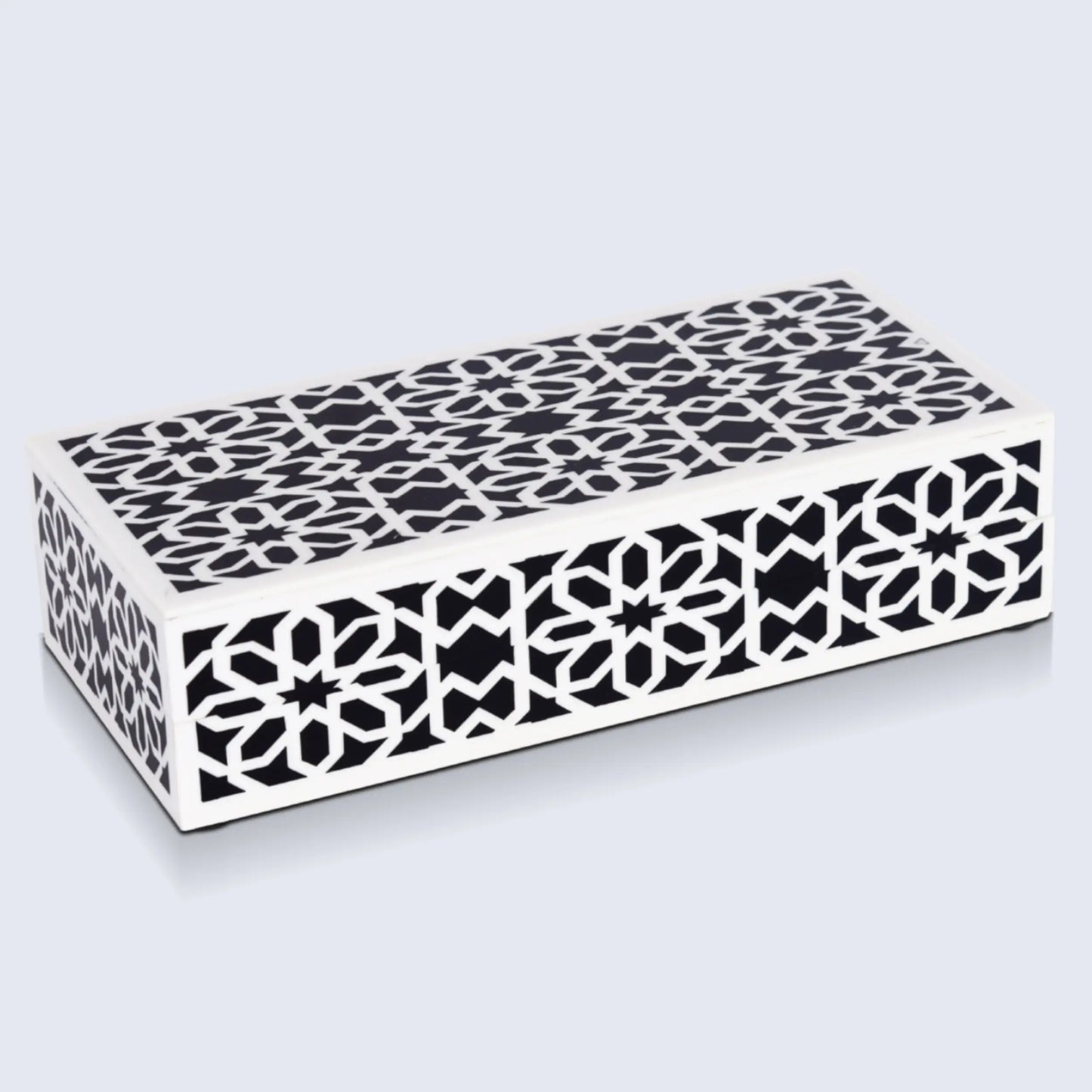Decorative Storage Box Shiraz Resin Inlay in 7 Sizes, Black & White - Concordia Style Boutique
