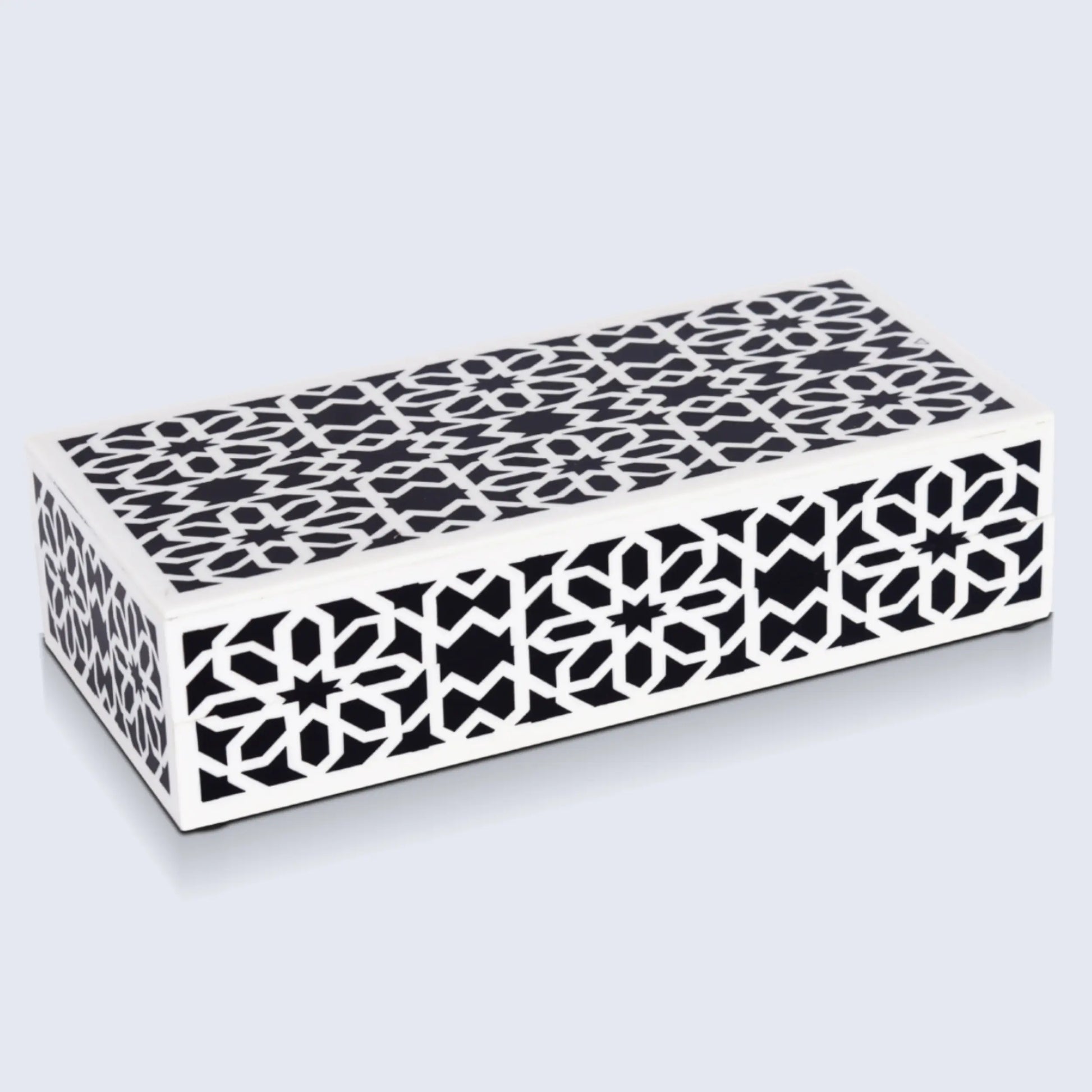 Decorative Storage Box Shiraz Resin Inlay in 7 Sizes, Black & White - Concordia Style Boutique
