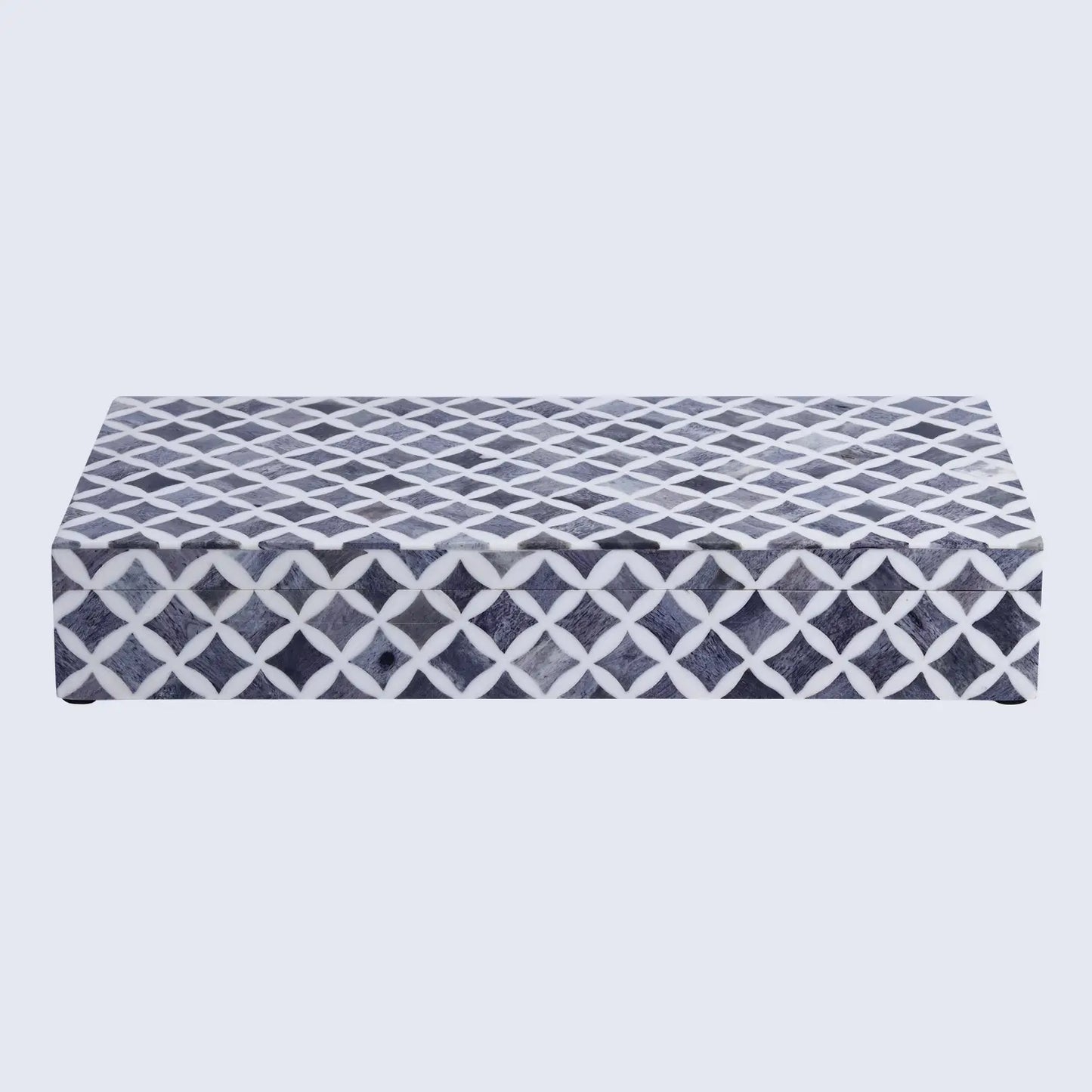 Star Pattern Bone & Resin Inlay Decorative Storage Box – Grey - Concordia Style Boutique