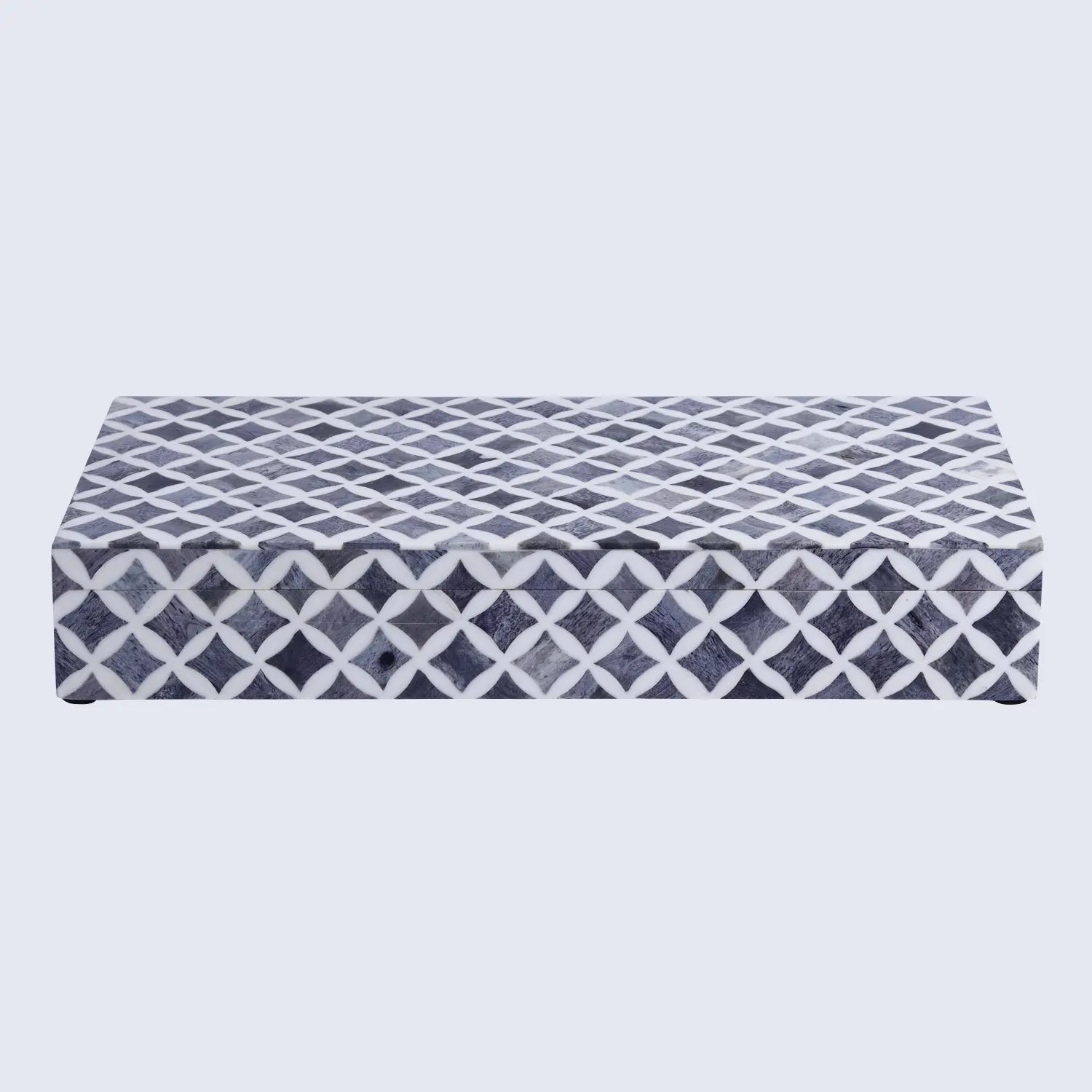 Star Pattern Bone & Resin Inlay Decorative Storage Box – Grey - Concordia Style Boutique