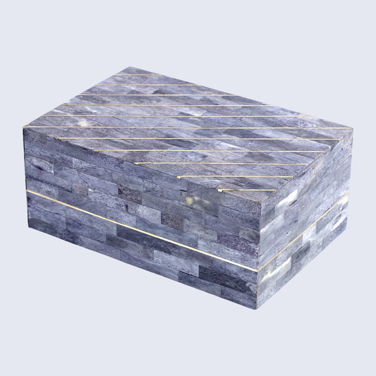 Aegean Coral Bone Inlay & Brass Decorative Storage Box in 2 Sizes - Concordia Style Boutique