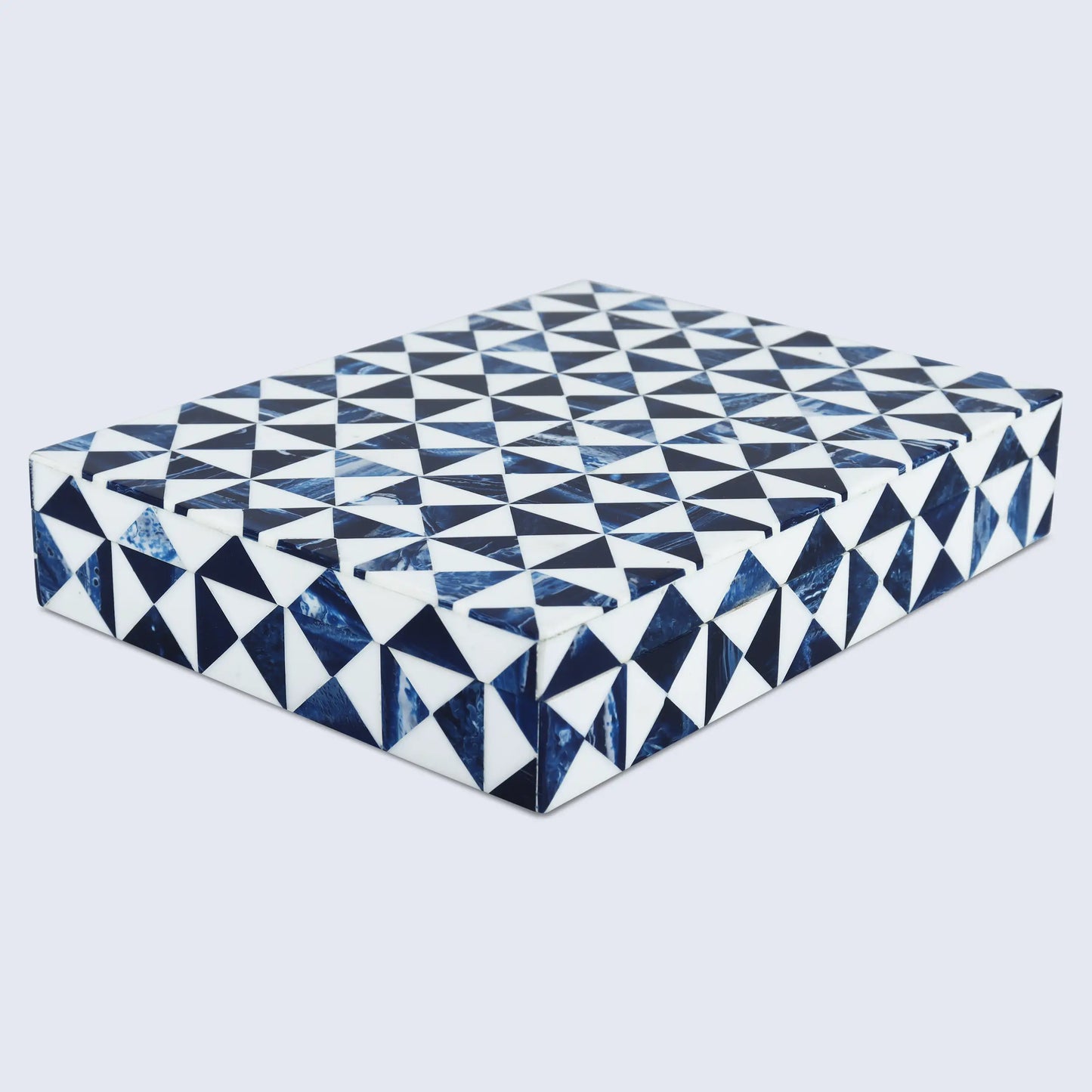 Marquet Indigo Resin Inlay Decorative Storage Box - Concordia Style Boutique