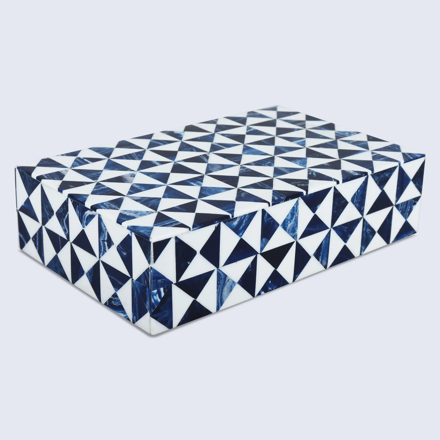 Marquet Indigo Resin Inlay Decorative Storage Box - Concordia Style Boutique