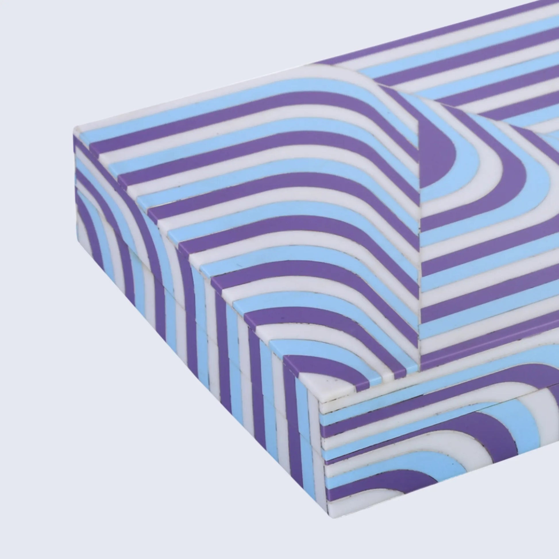 Decorative Storage Box Carnaby Hip Resin Inlay 8 x 6 x 1.5 inch - Concordia Style Boutique