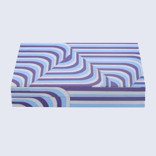 Decorative Storage Box Carnaby Hip Resin Inlay 8 x 6 x 1.5 inch - Concordia Style Boutique