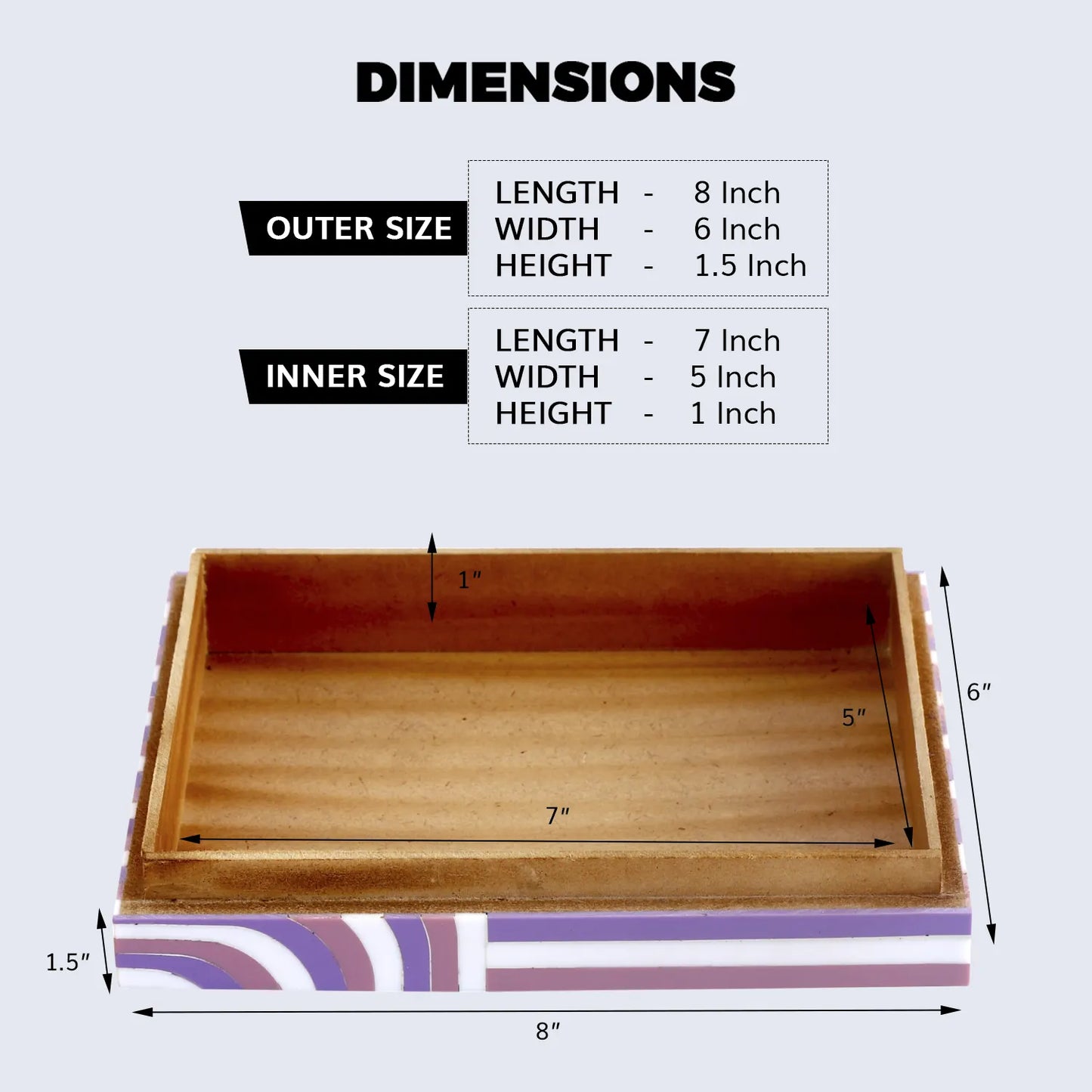 Decorative Storage Box Carnaby Swing Resin Inlay 8 x 6 x 1.5 inch - Concordia Style Boutique