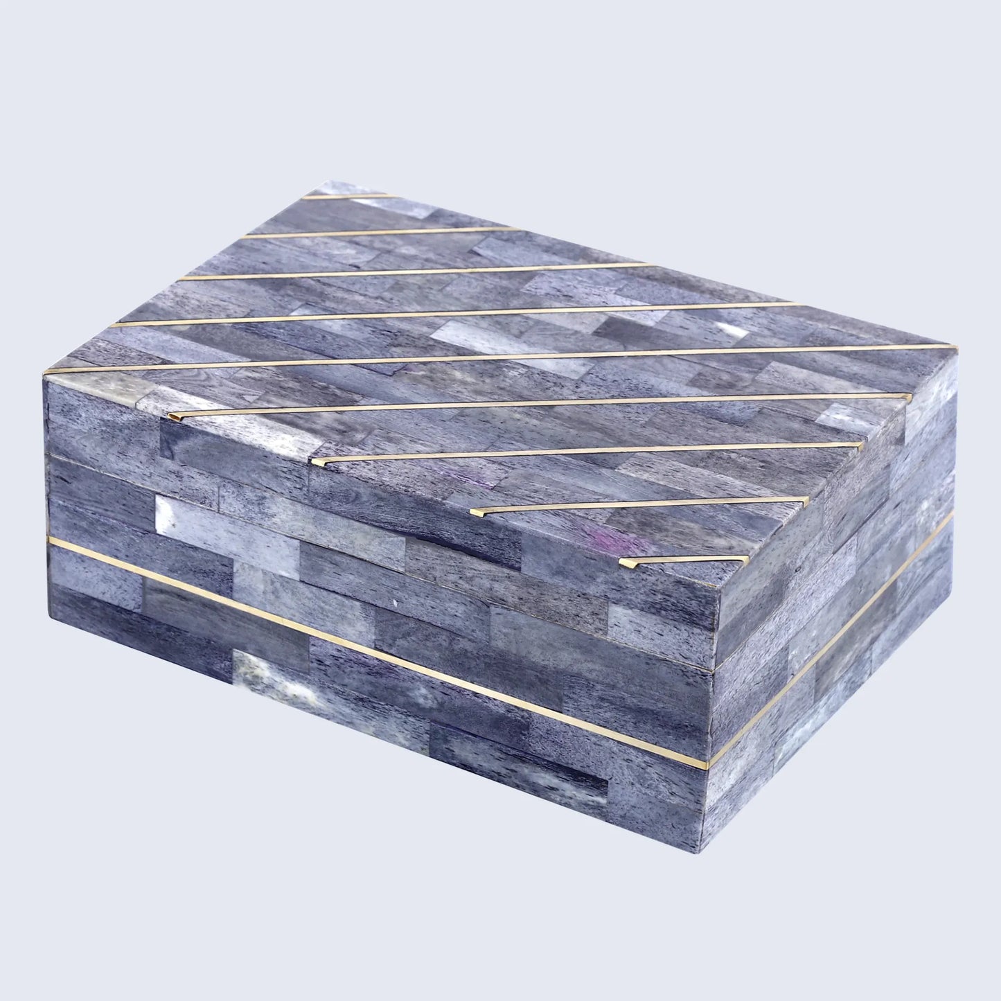 Aegean Coral Bone Inlay & Brass Decorative Storage Box in 2 Sizes - Concordia Style Boutique