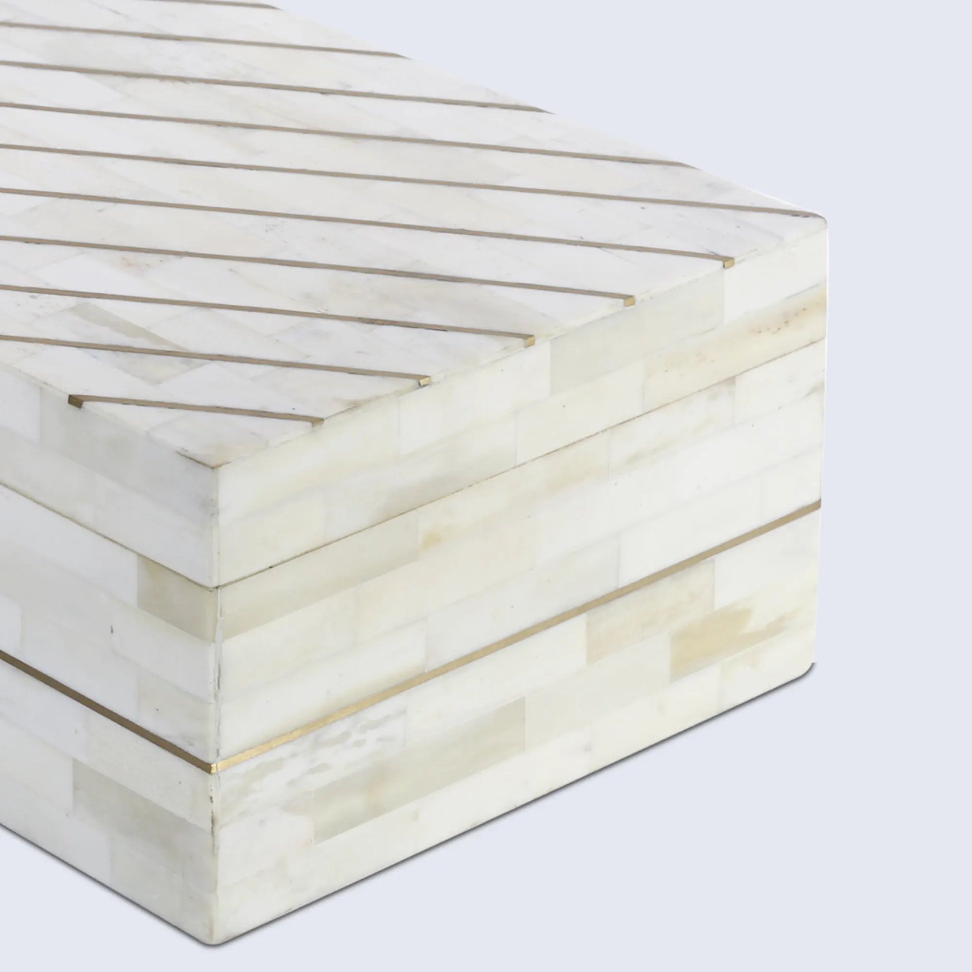 Aegean Pearl Bone Inlay & Brass Decorative Storage Box in 2 Sizes - Concordia Style Boutique