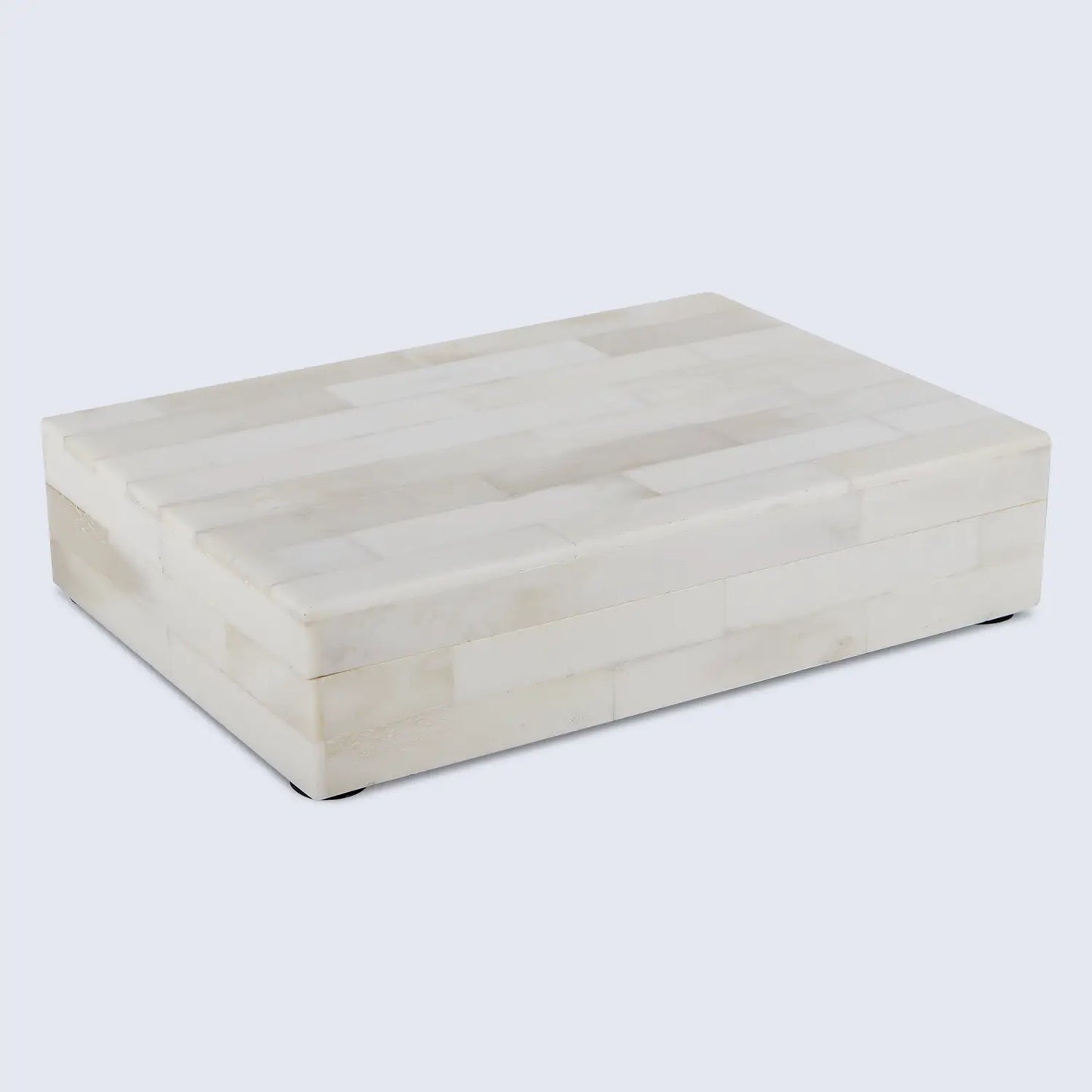 Decorative Storage Box Plain White Bone Inlay in 8 Sizes - Concordia Style Boutique