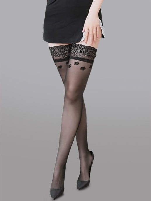 Flower Lace High Stockings - Concordia Style Boutique