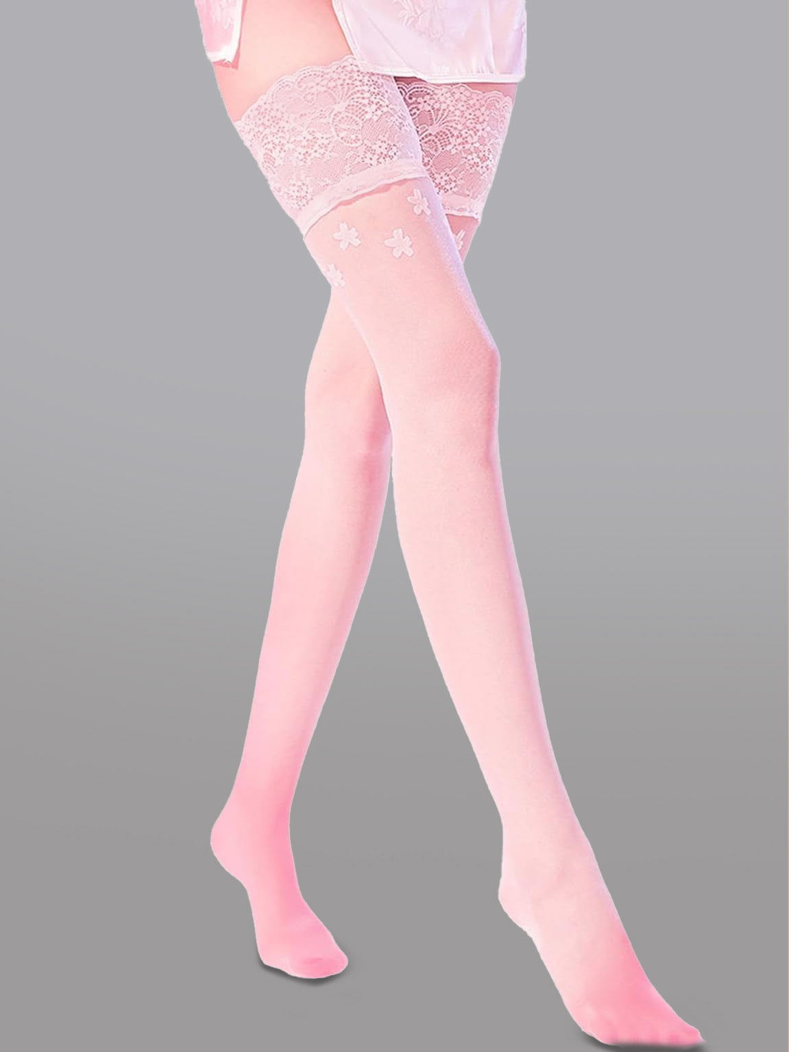 Flower Lace High Stockings - Concordia Style Boutique