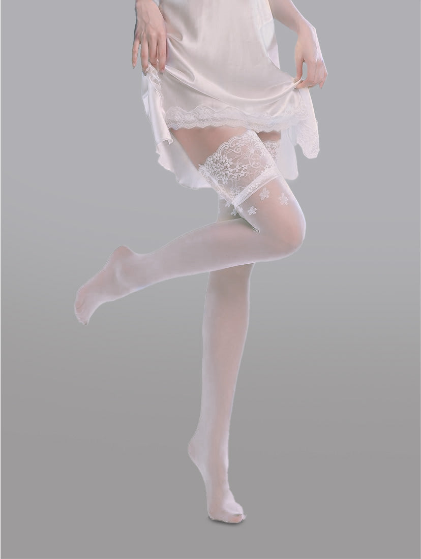 Flower Lace High Stockings - Concordia Style Boutique