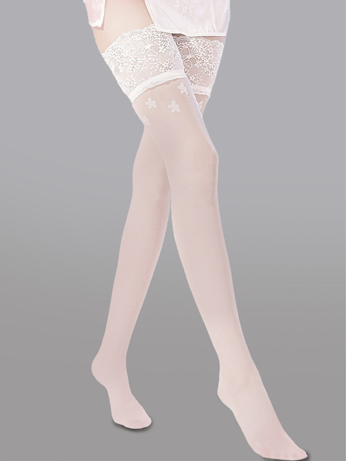 Flower Lace High Stockings - Concordia Style Boutique