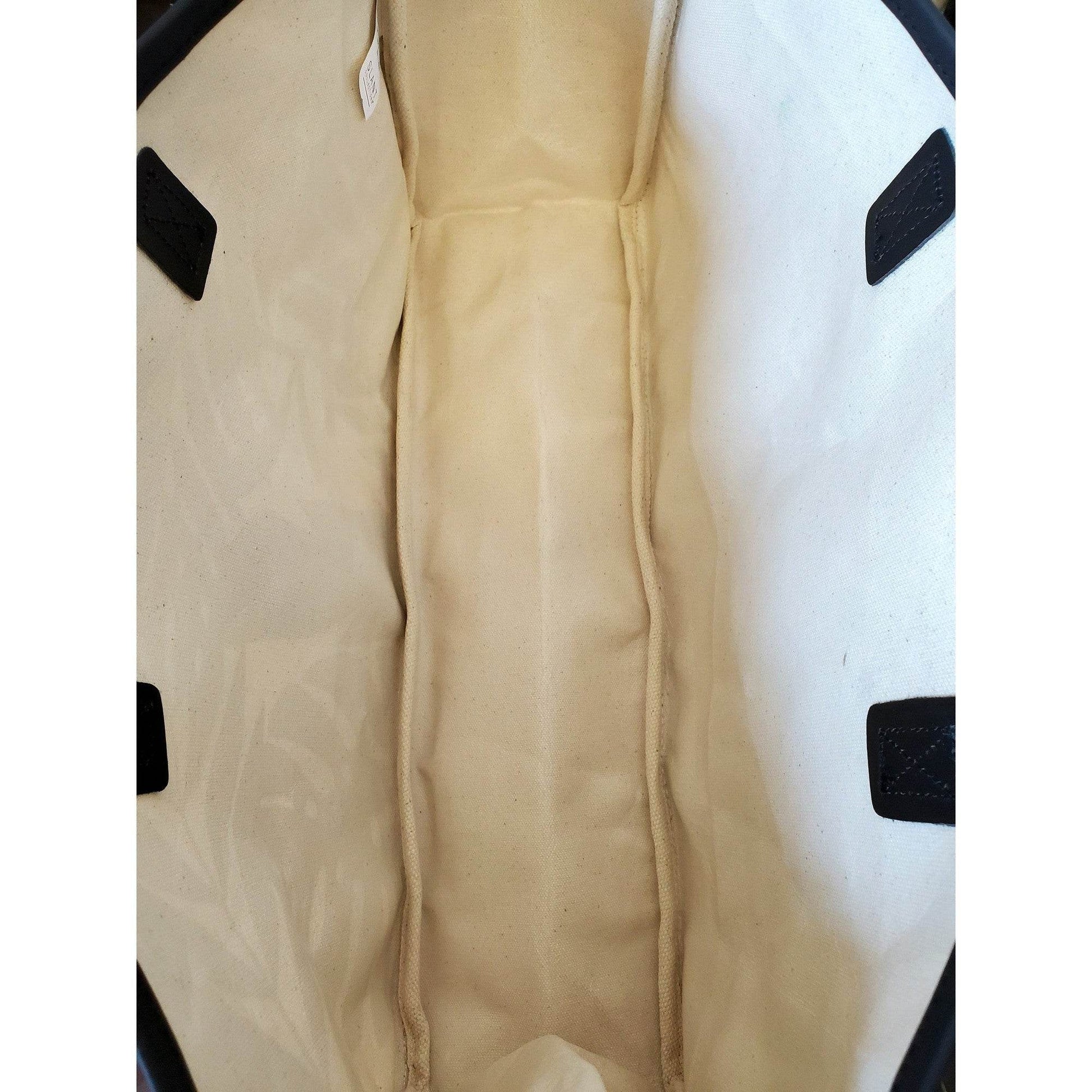 Babe Palm Leaves Large Rectangular Tote Bag | Genuine Leather Handles - Concordia Style Boutique