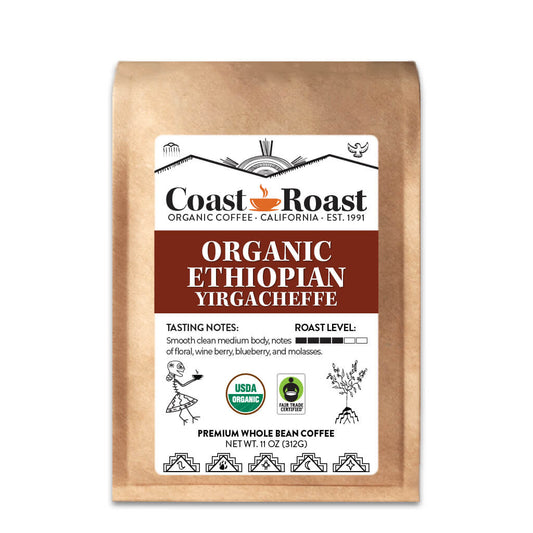 Organic Ethiopian Yirgacheffe Medium-Dark Whole Bean Coffee - Concordia Style Boutique