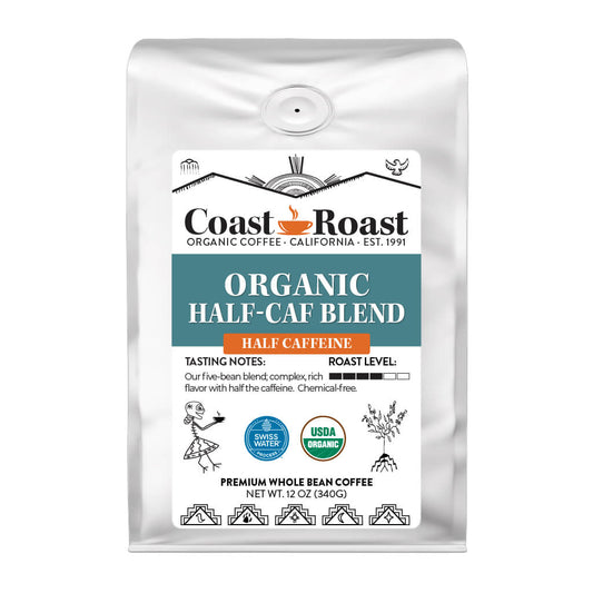 Organic Swiss Water Half-Caf Blend Whole Bean Coffee - Concordia Style Boutique