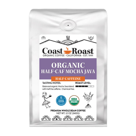 Organic Swiss Water Half-Caf Mocha Java Whole Bean Coffee - Concordia Style Boutique