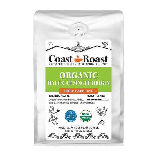 Organic Swiss Water Half-Caf Single Origin Whole Bean Coffee - Concordia Style Boutique