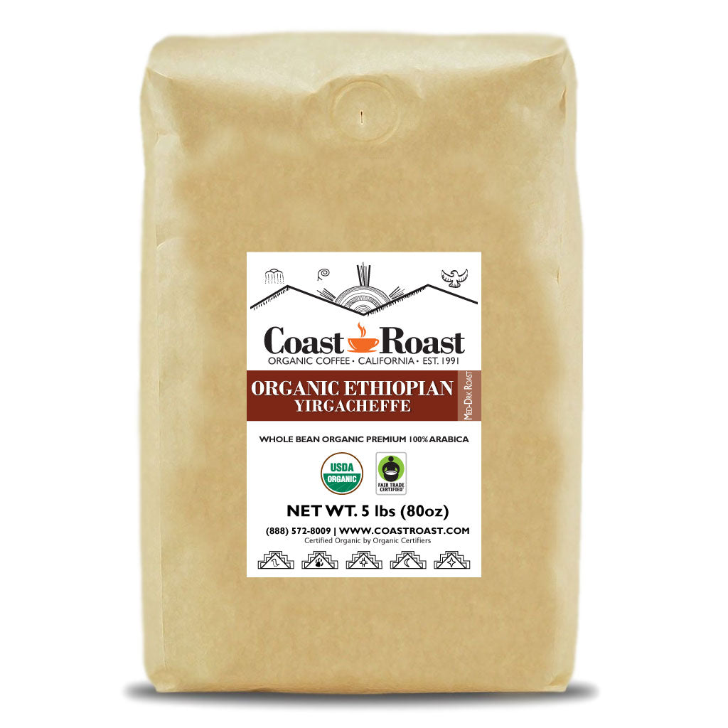 Organic Ethiopian Yirgacheffe Medium-Dark Whole Bean Coffee - Concordia Style Boutique