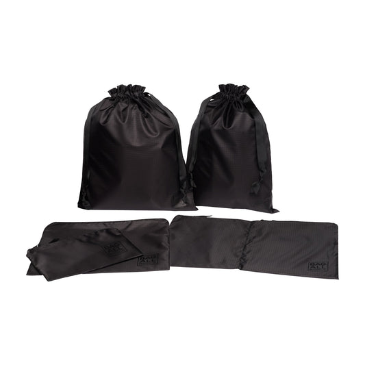 Packing Bags Set in Recycled Nylon, 5-pack, Black - Concordia Style Boutique
