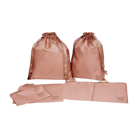 Packing Bags Set in Recycled Nylon, 5-pack, Pink/Blush - Concordia Style Boutique